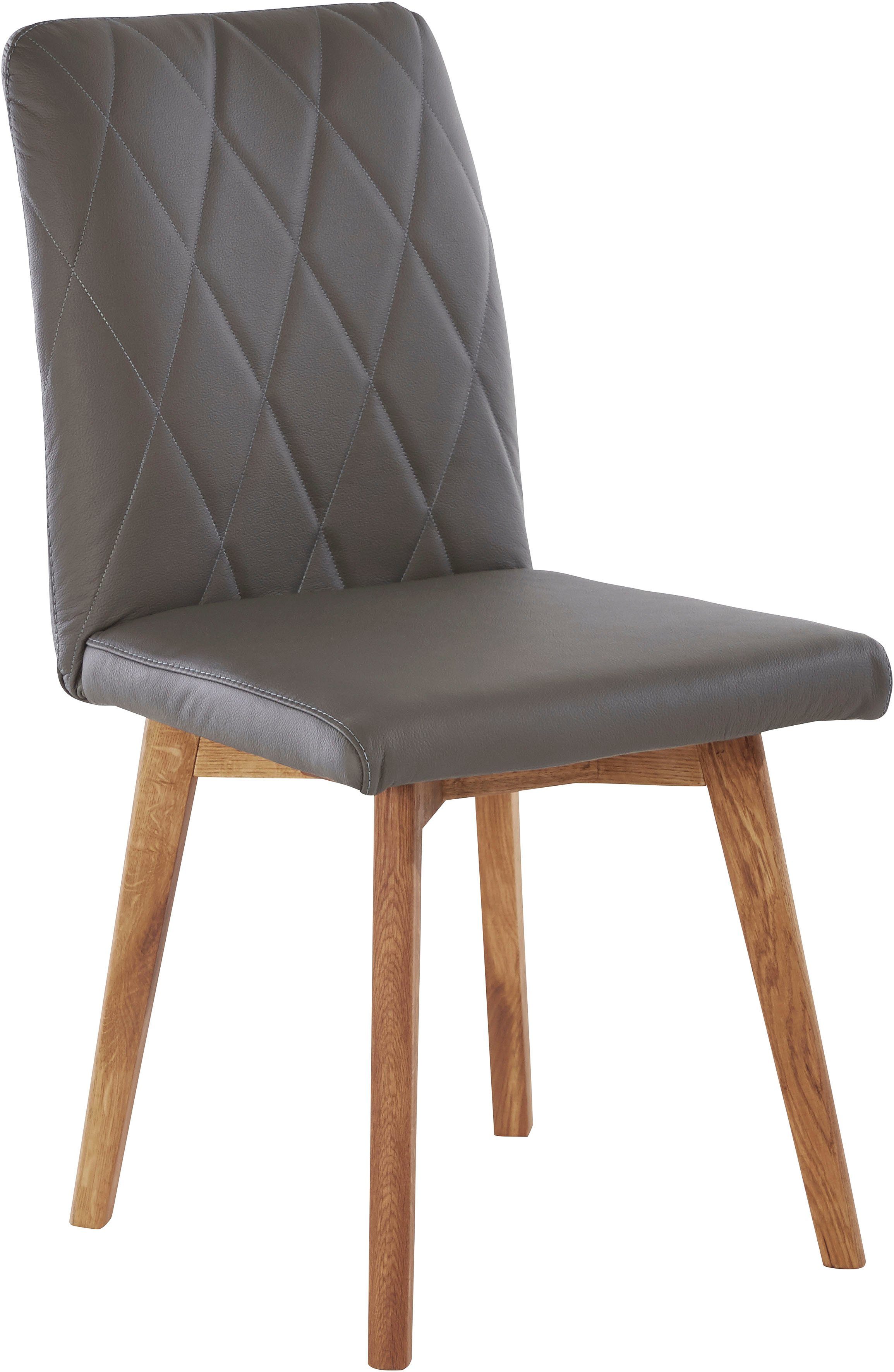 Home affaire Eetkamerstoel Brest Frame van eiken massief hout geolied (2 stuks)