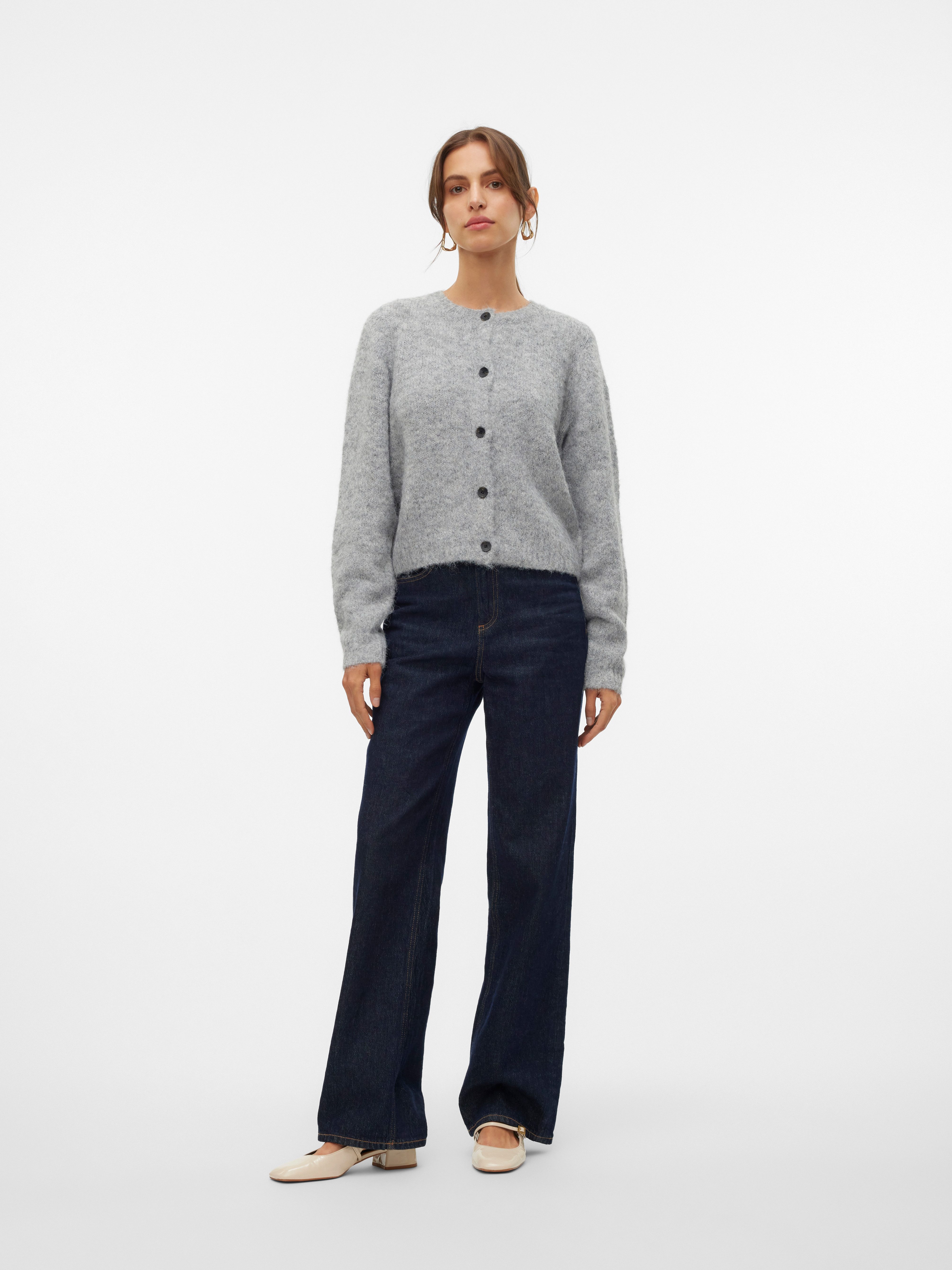 Vero Moda Vest VMNOVAH LS O-NECK BUTTON CARDI GA NOOS