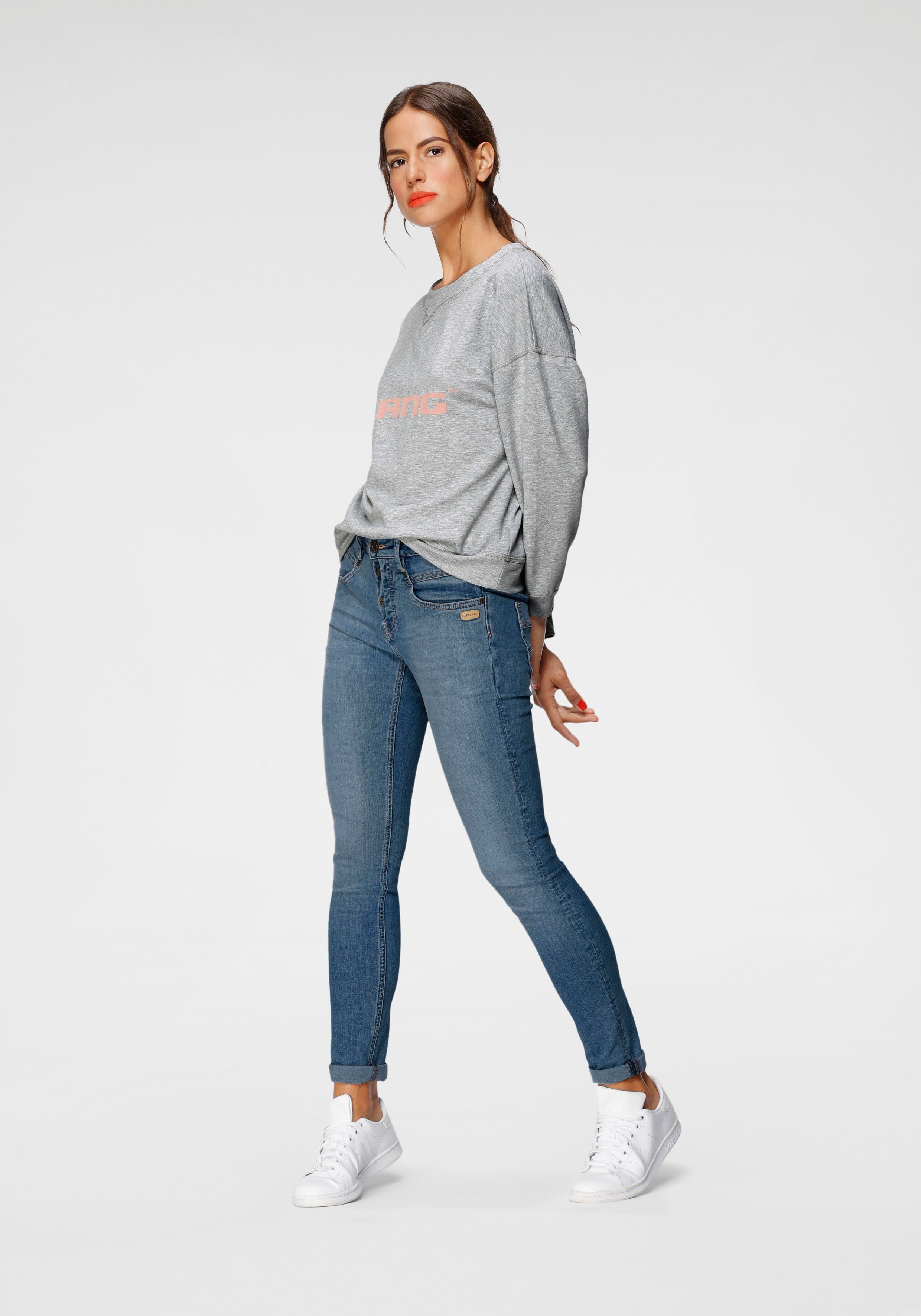 GANG Skinny fit jeans 94Medina met stijlvolle, half open knoopsluiting