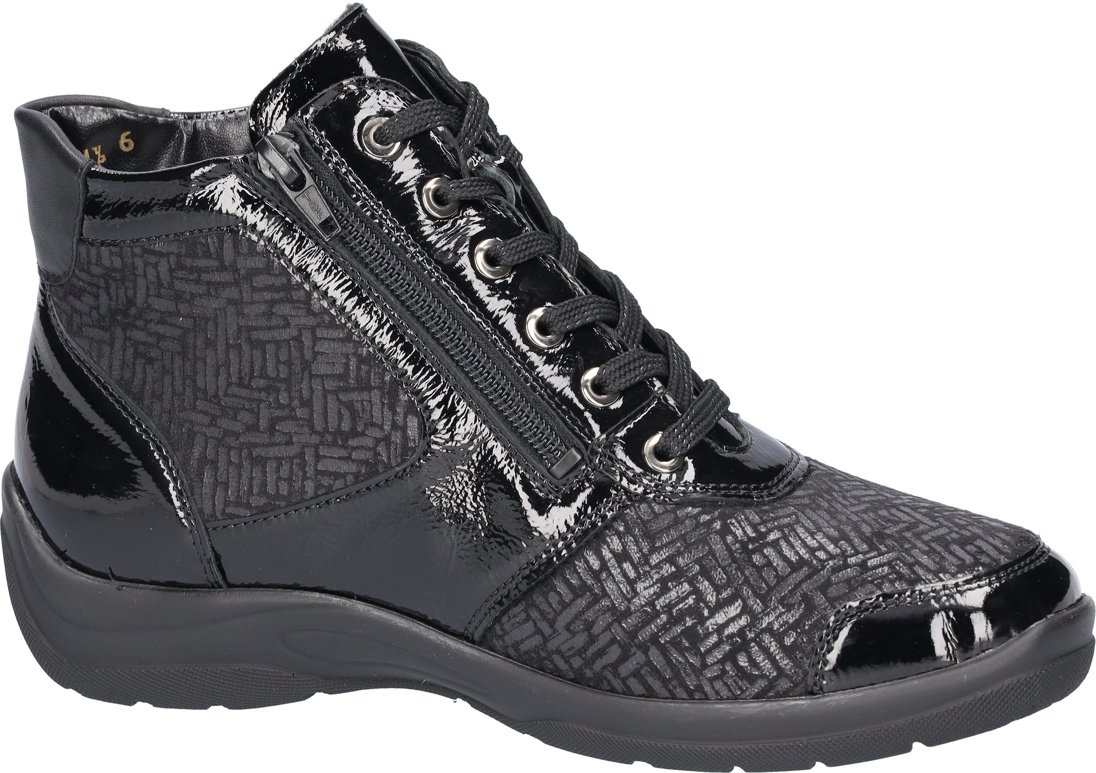 Waldläufer Veterschoenen Hesna-Soft comfortabele schoen, high-top sneaker in comfortwijdte h (=zeer breed)