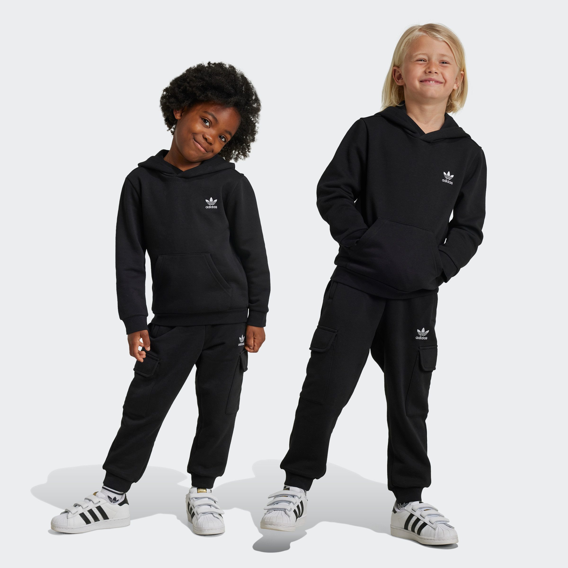 adidas Originals Trainingspak HOODIE FZ CARGO (2-delig) kinderen trainingspakken maat 128 zwart
