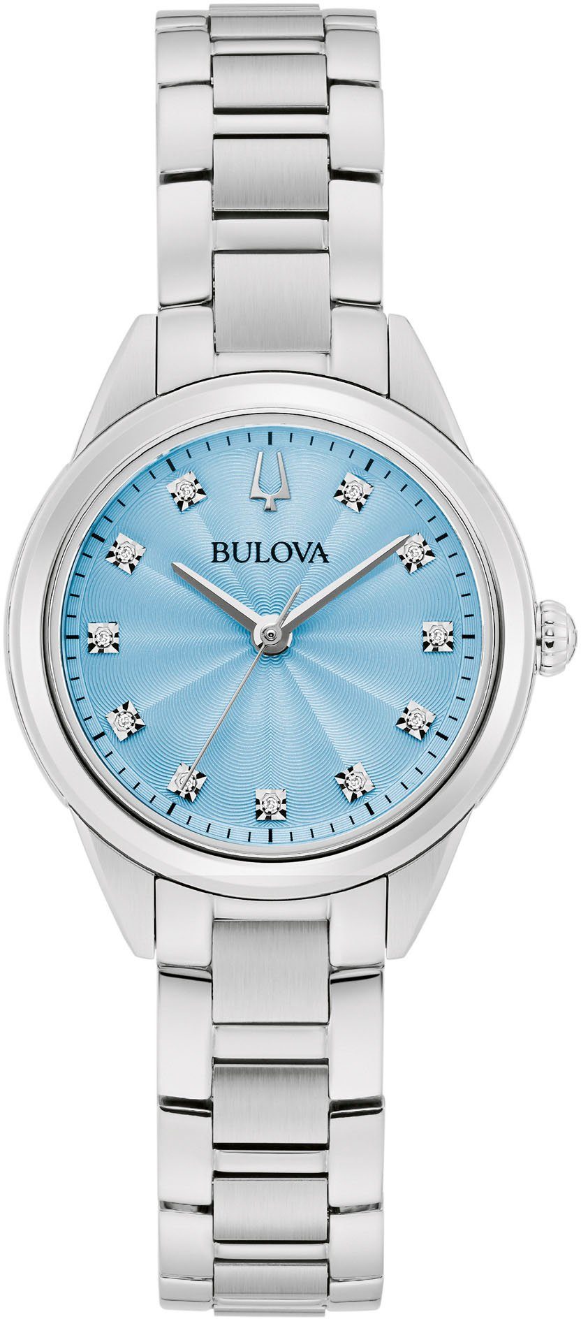 Bulova Kwartshorloge 96P250 Polshorloge, dameshorloge, roestvrijstalen armband, met diamanten