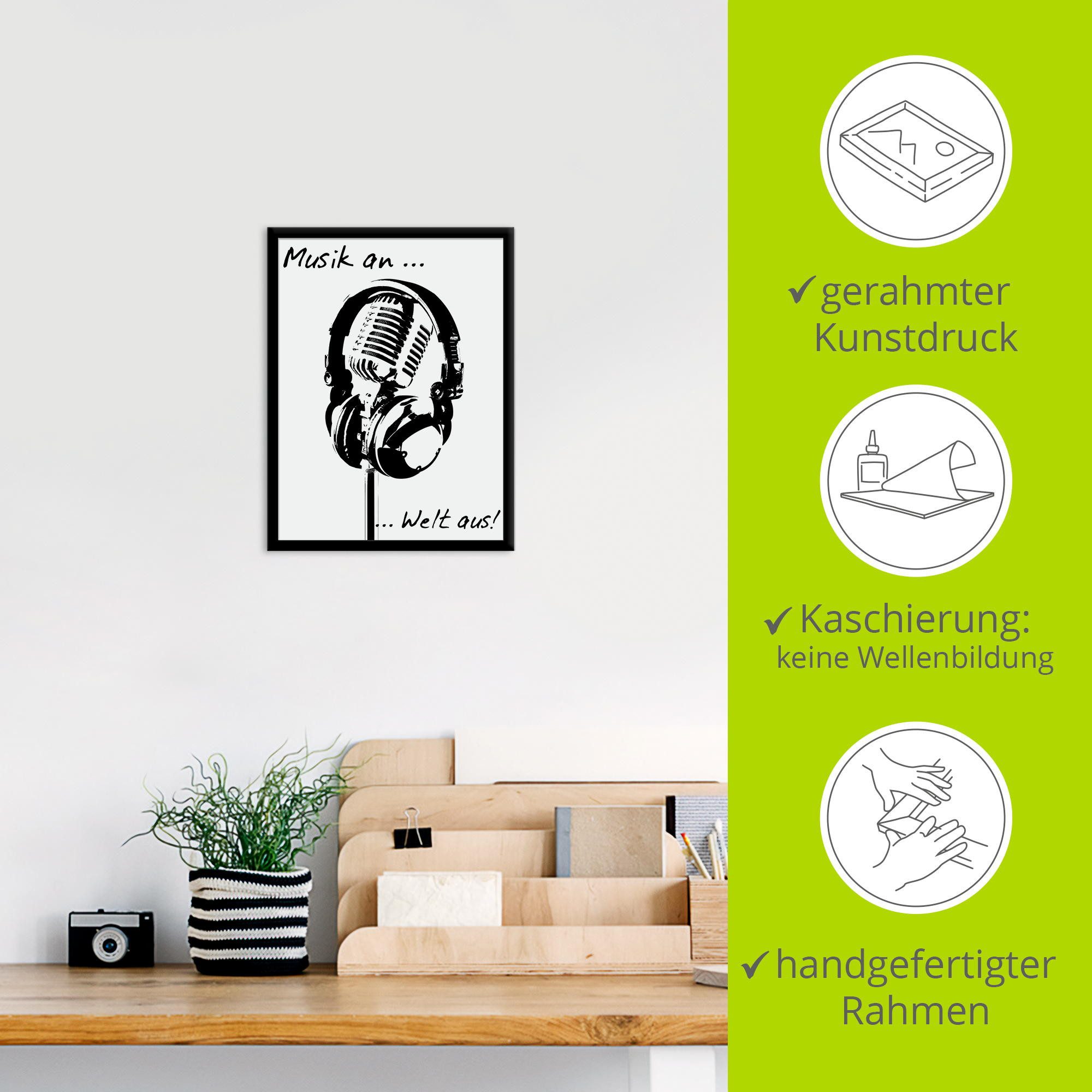 Artland Artprint Muziek aan, wereld uit