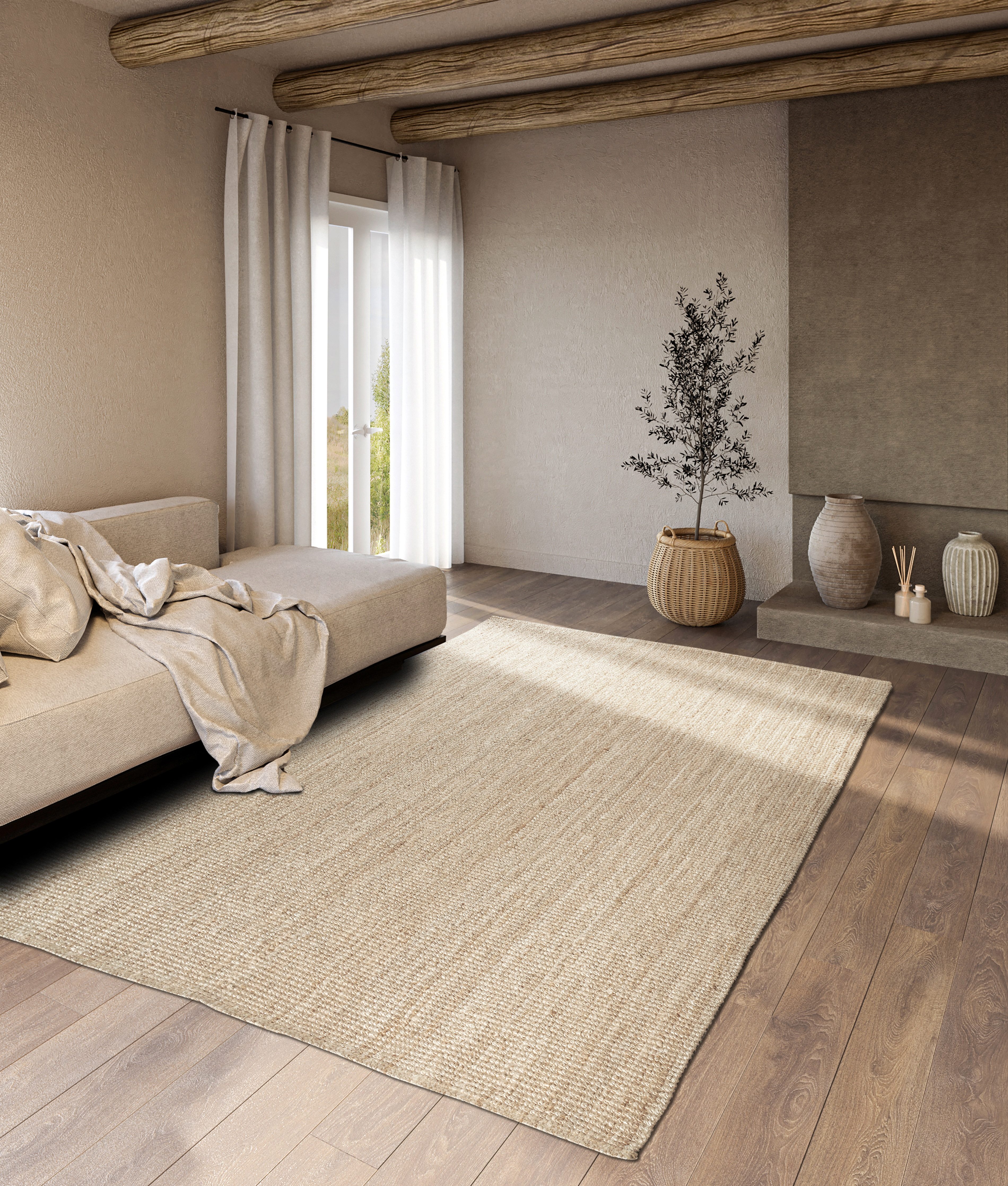 Villeroy & Boch Vloerkleed Rosalie jute tapijt Loper, 100% jute, natuurlijk, woonkamer, eetkamer, slaapkamer, GRS