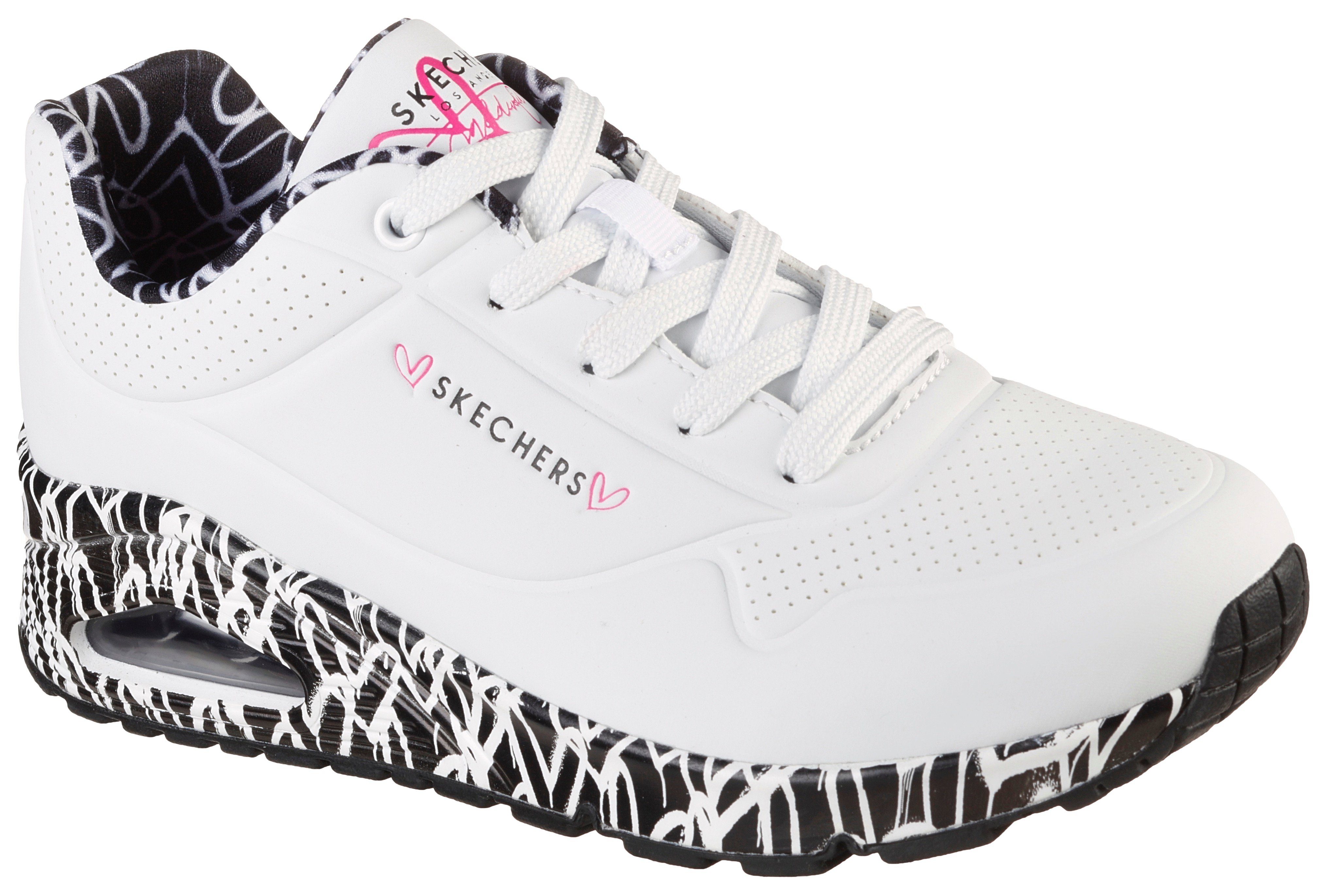 Skechers Sneakers UNO LOVING LOVE Vrijetijdsschoen, lage schoen, veterschoen met luchtkamerzool