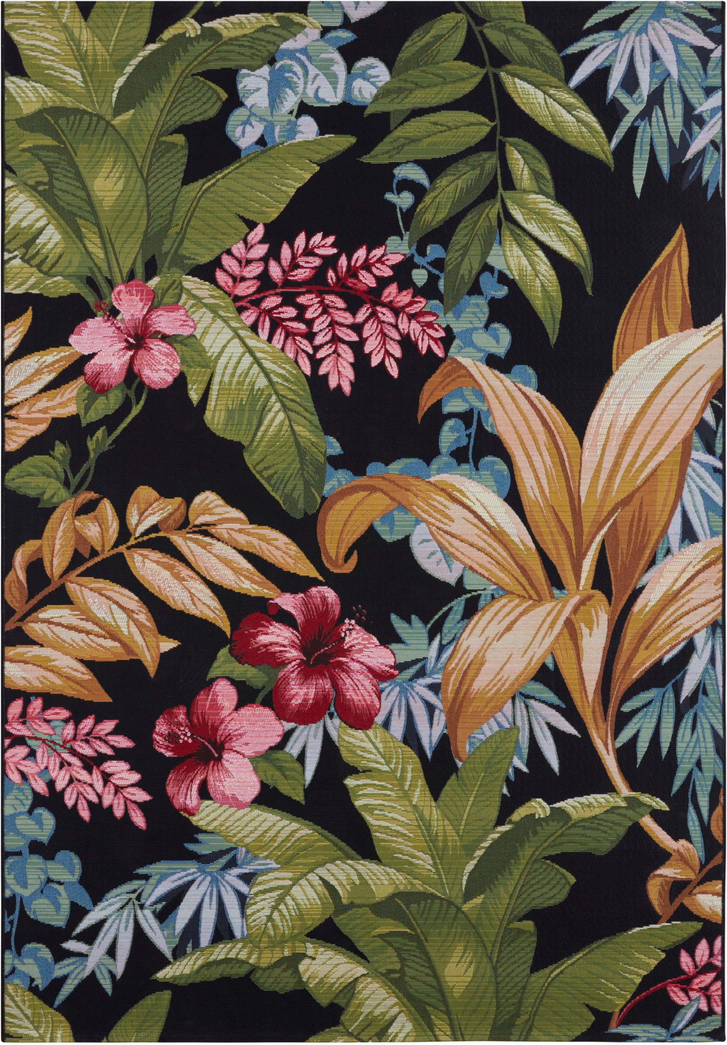 HANSE Home Outdoorkleed Tropical Flowers In-& outdoor, tapijt, weerbestendig, balkon, tuin, woonkamer, floraal