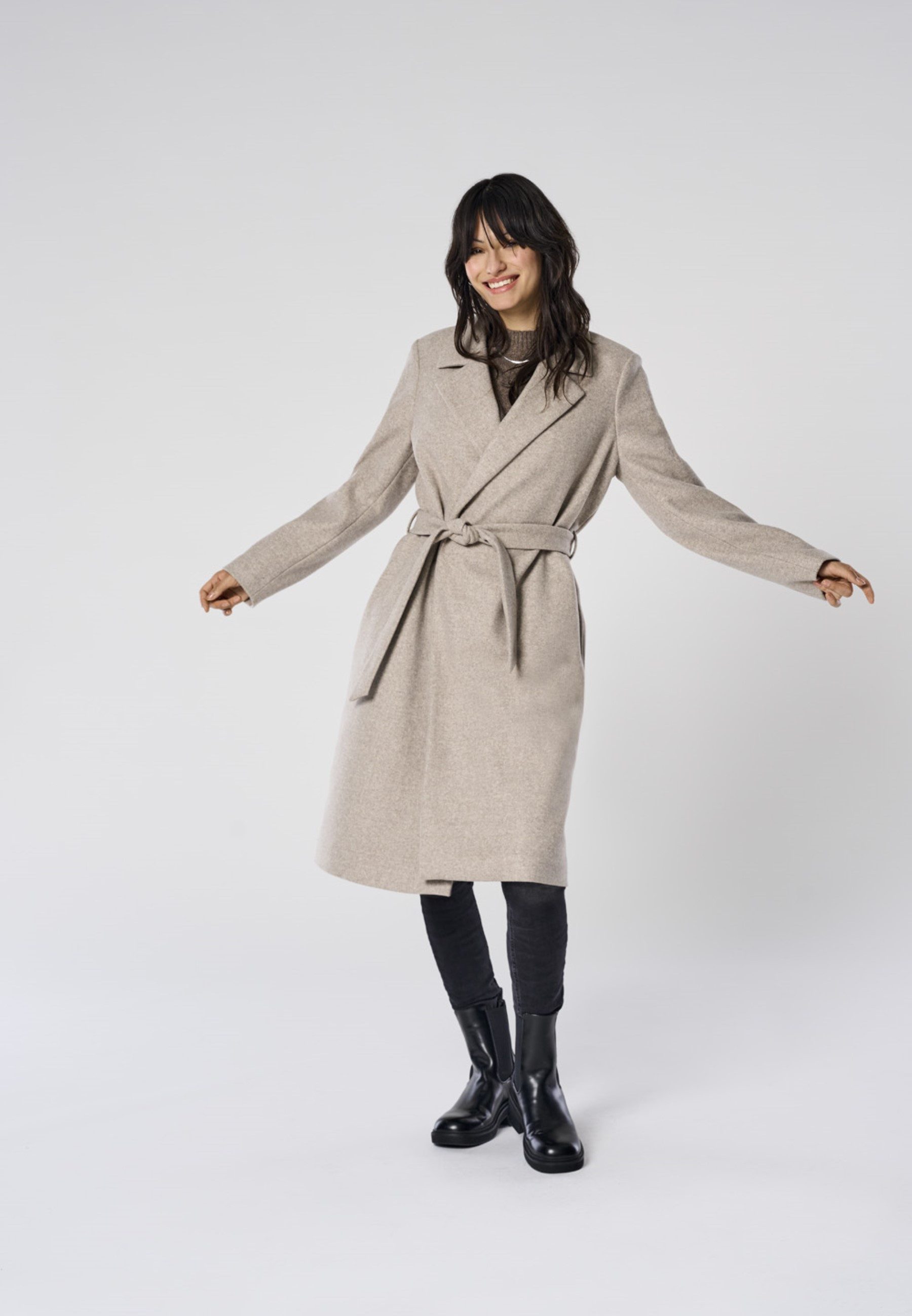 Only Lange jas ONLALVILDA LIFE WRAP COAT OTW