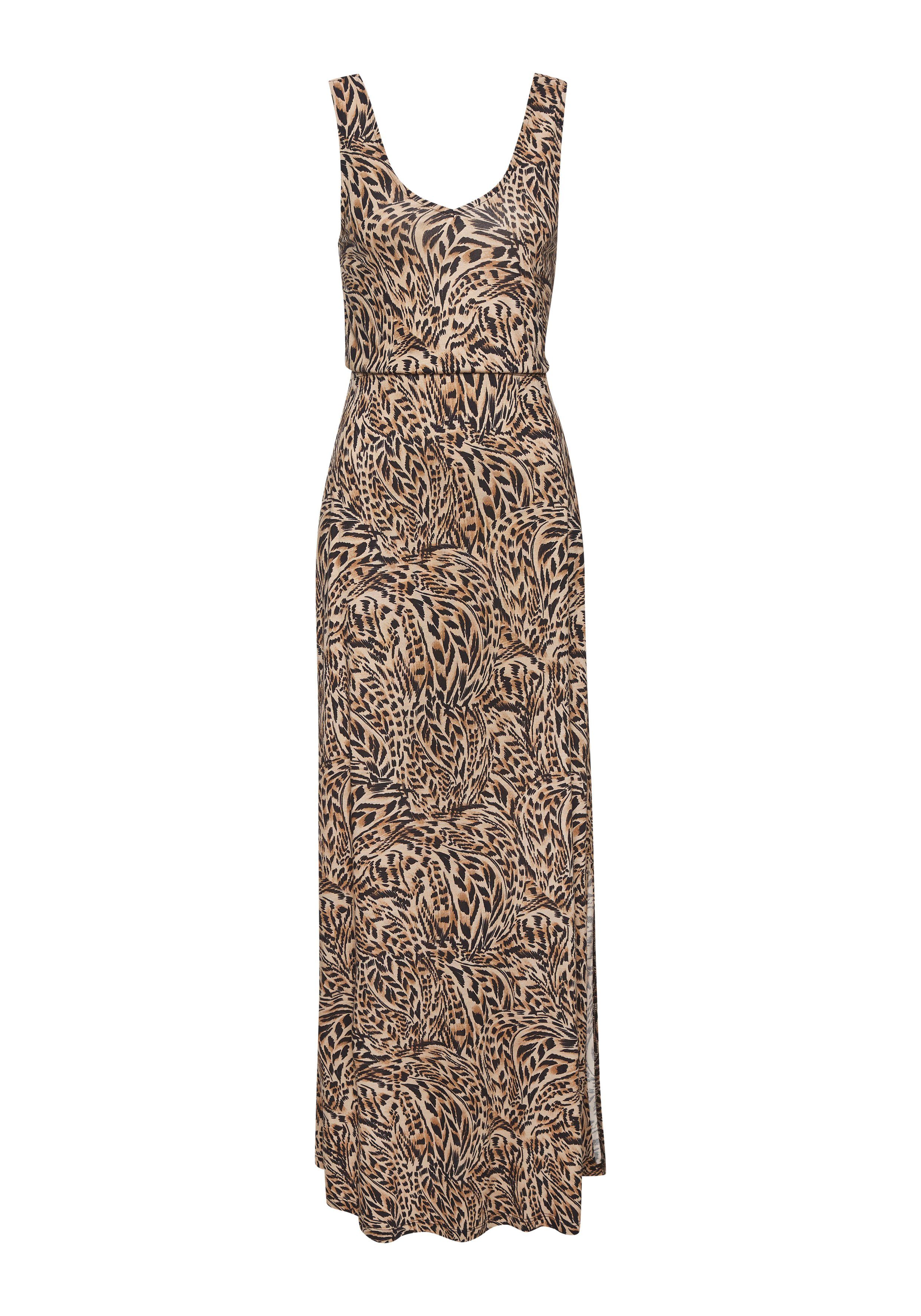 Buffalo Maxi-jurk met alloverprint en split, zomerjurk, strandjurk