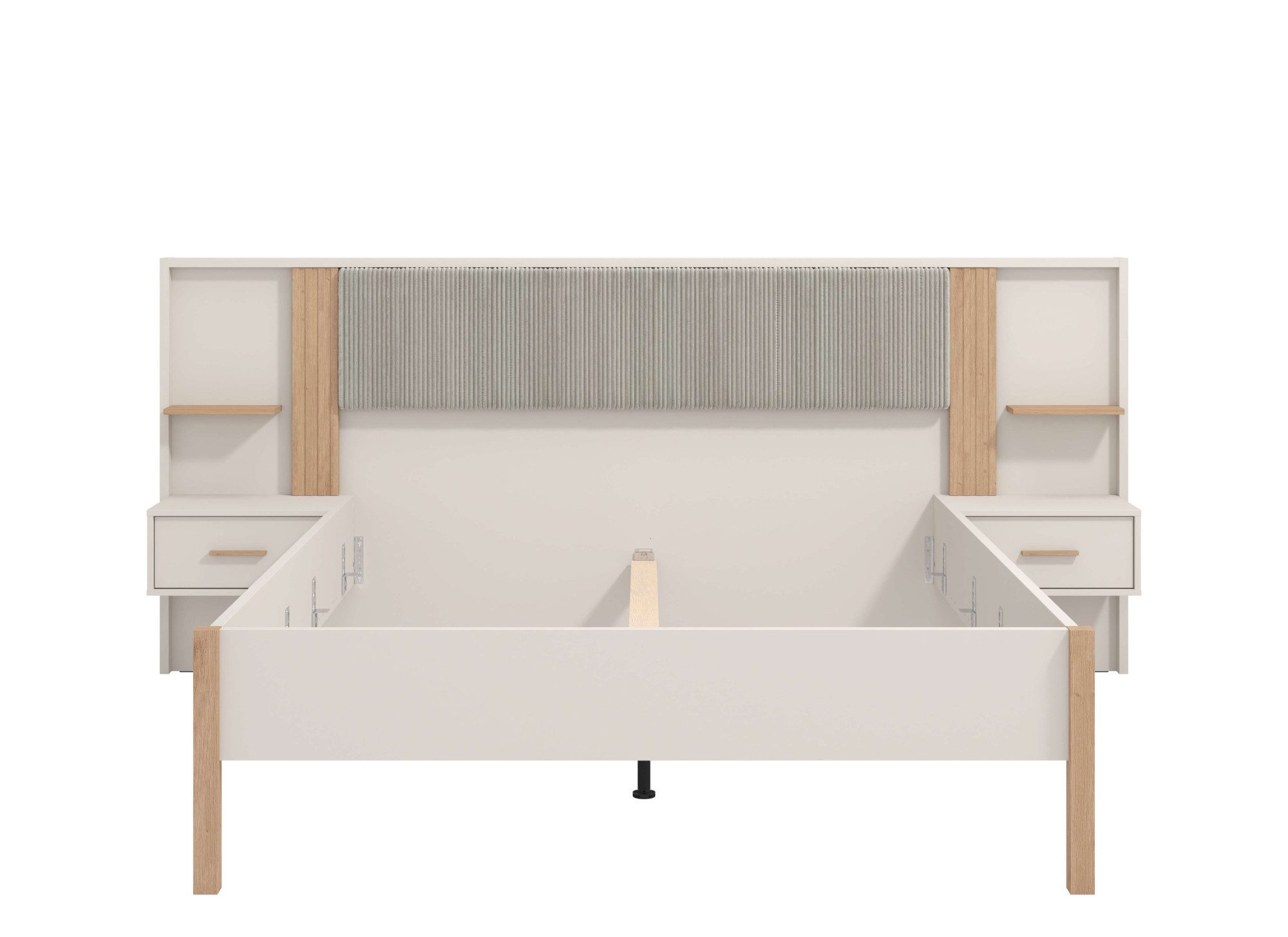 Home affaire Bed Belfort bedcombinatie, met gestoffe hoofdeinde, zachte cordstof (set, 3-delig)
