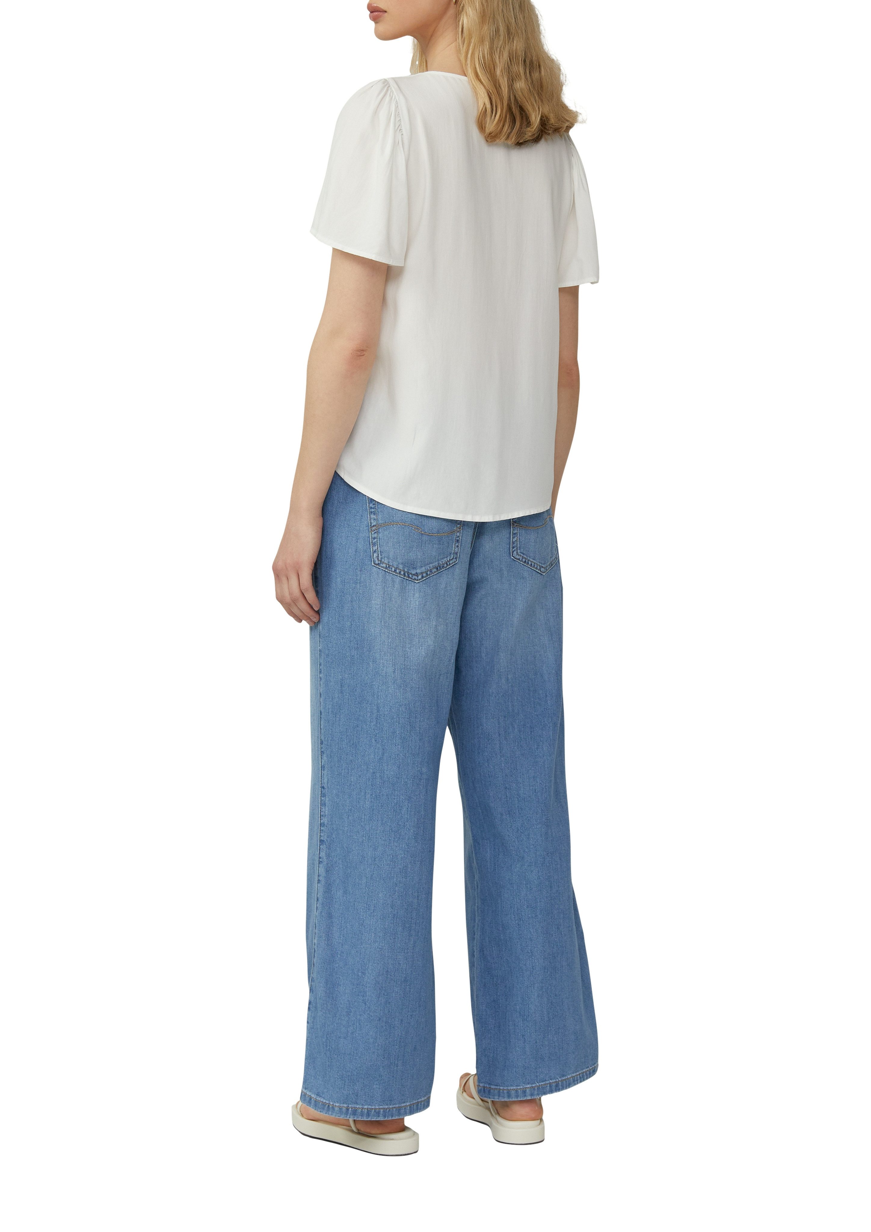 Q/S designed by Blouse met korte mouwen met v-halslijn en van viscose