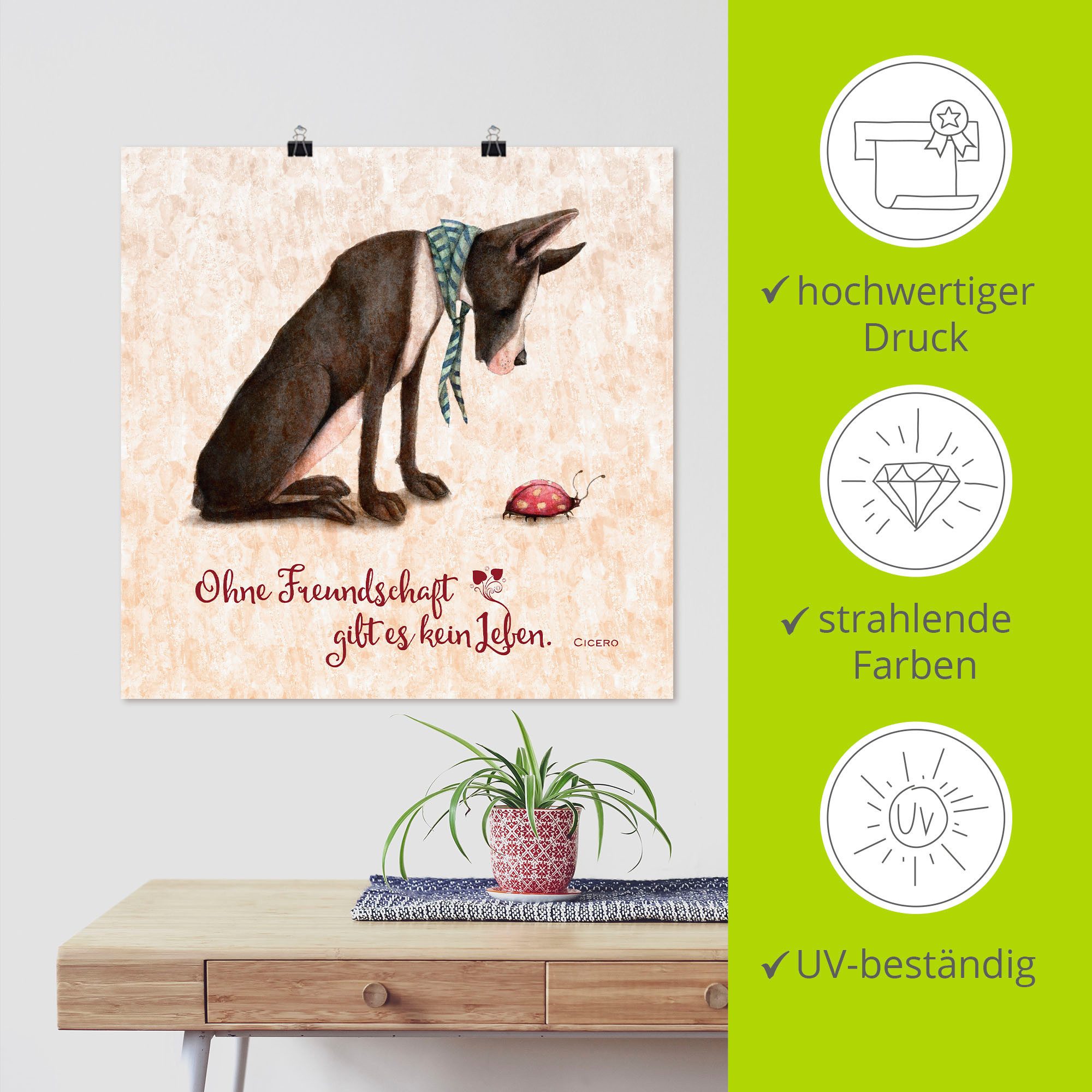 Artland Artprint Levenswijsheid vriendschap als artprint van aluminium, artprint voor buiten, artprint op linnen, poster in verschillende maten. maten