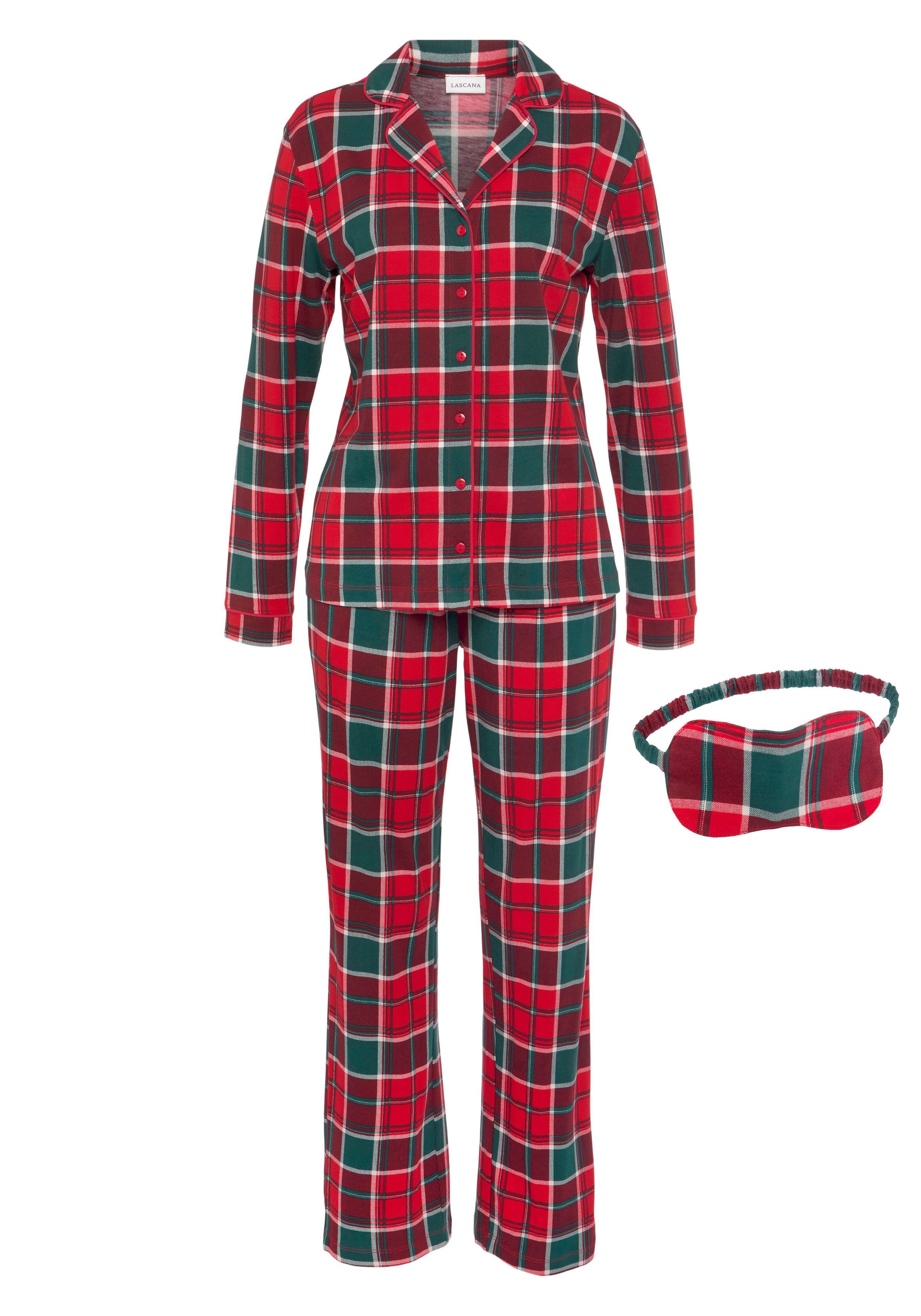Lascana Pyjama incl. slaapmasker (set, 3-delig, 3-delig)