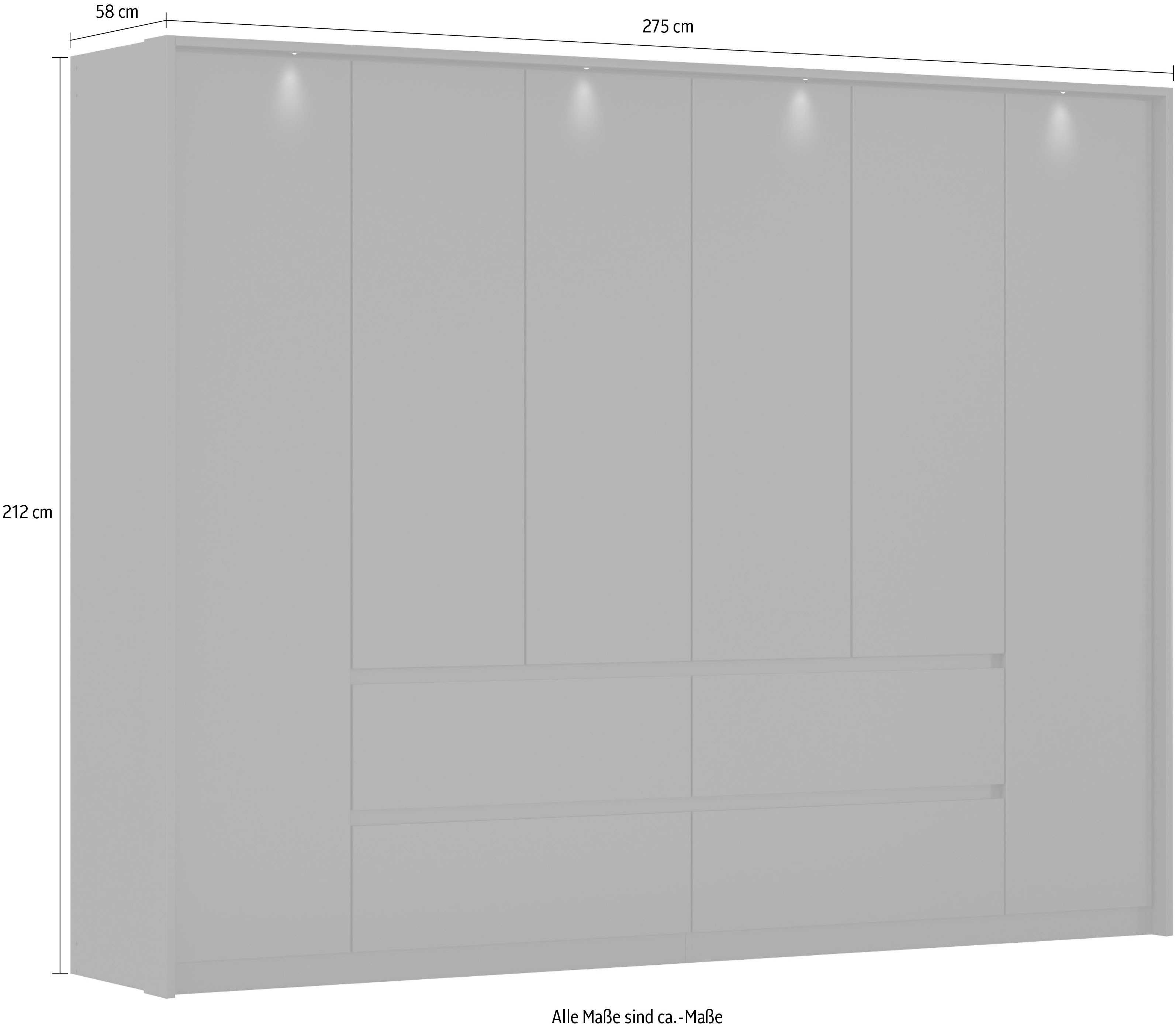 rauch Draaideurkast Mainz met passe-partout optioneel met verlichting, buitendeuren met push-to-openfunctie