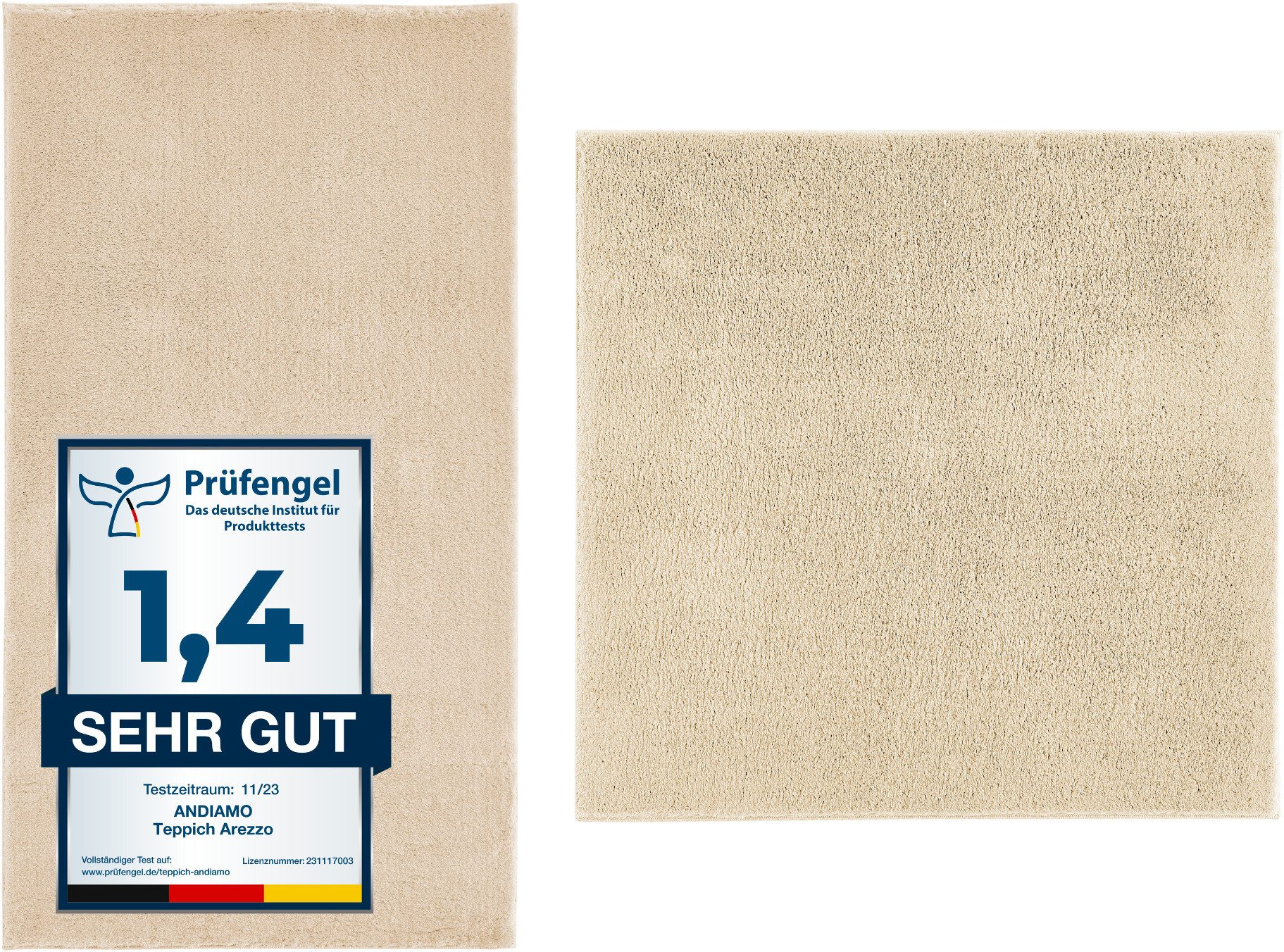 Andiamo Badmat Arezzo Effen kleuren, ook in rond en als 2-pack verkrijgbaar badmatten beige