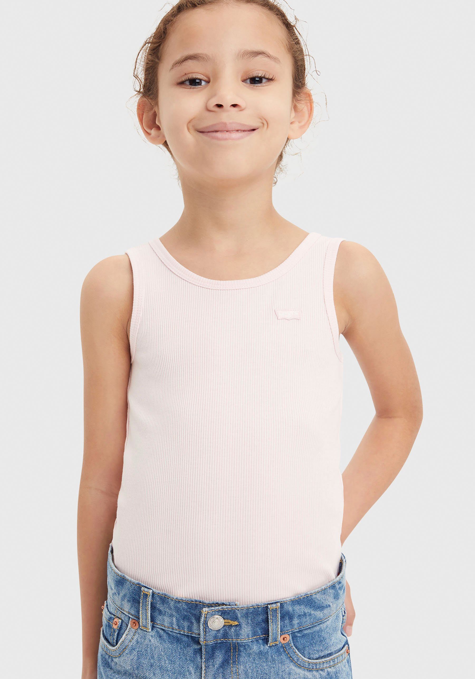 levi's kidswear geribde tanktop for girls roze