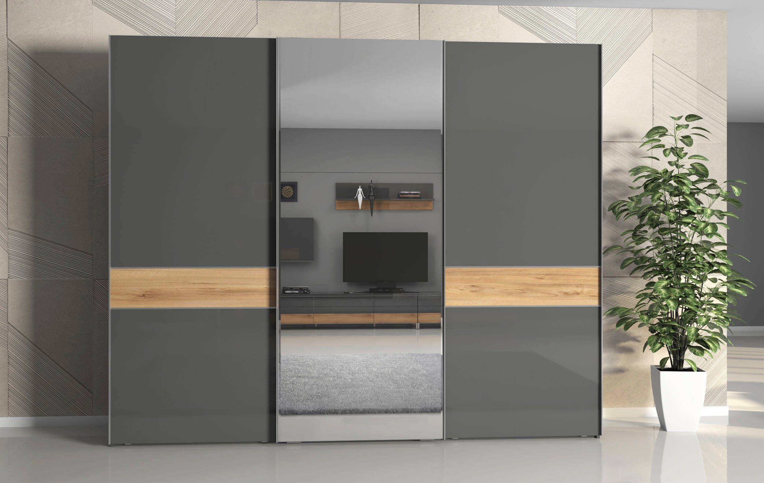 Places of Style Zweefdeurkast Onyx, Zweefdeurkast inclusief Interieur, FSC-gecertificeerd