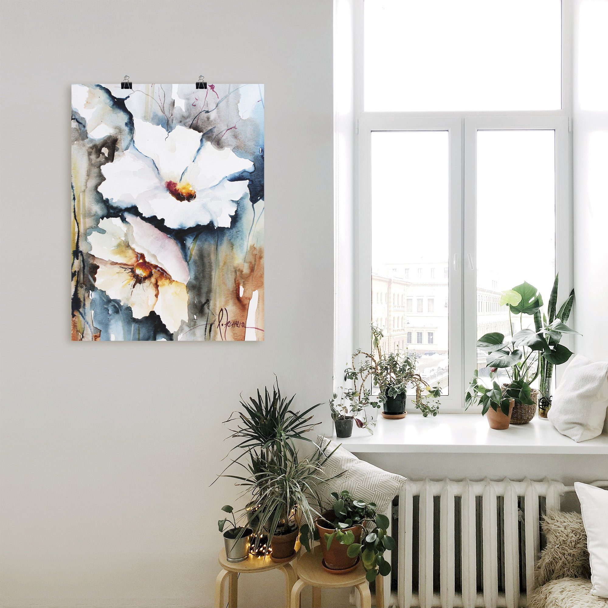 Artland Artprint Aquabloemen II als artprint van aluminium, artprint voor buiten, artprint op linnen, poster in verschillende maten. maten