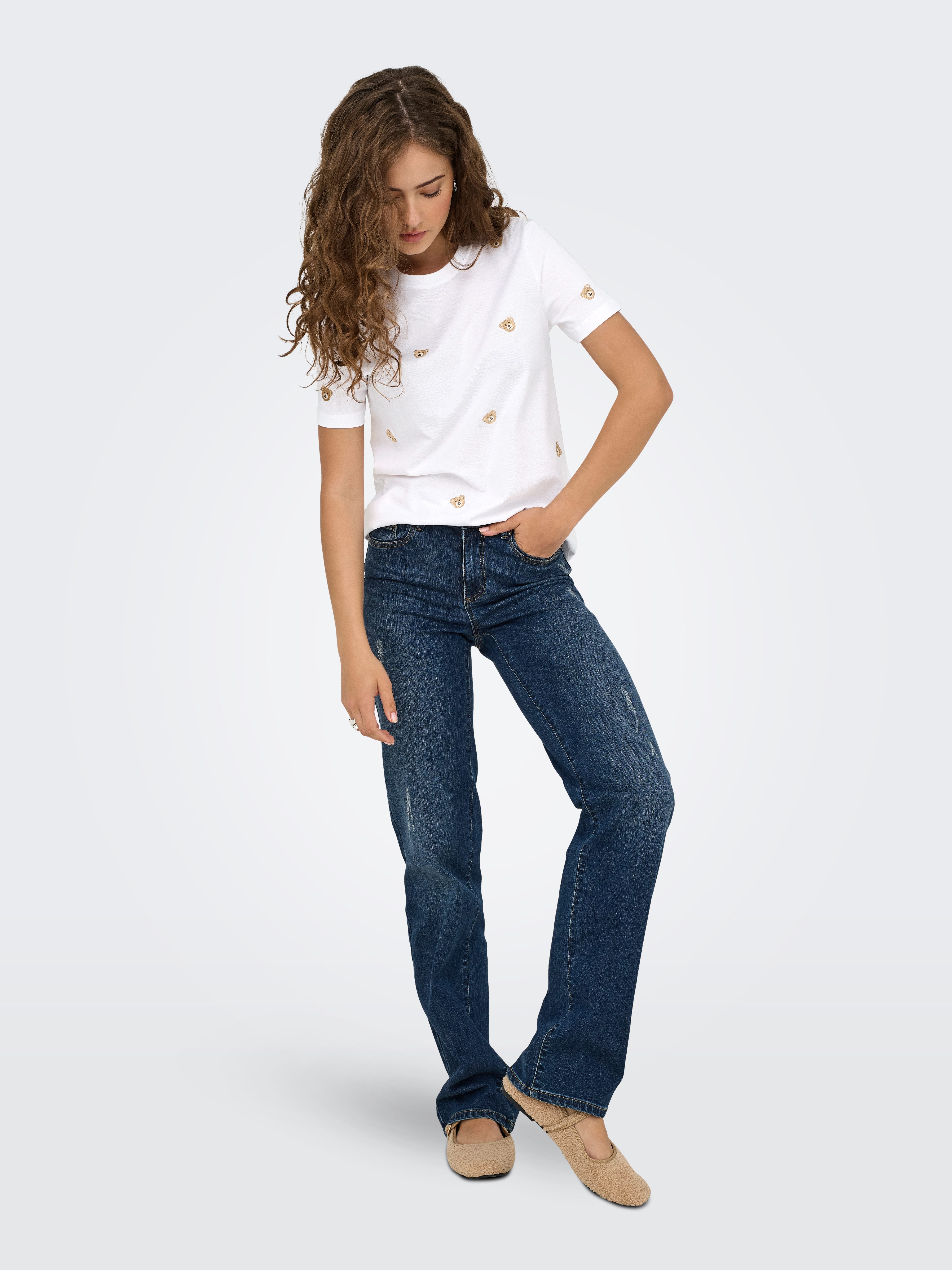 Only Shirt met korte mouwen ONLKETTY LIFE S/S O-NECK TOP JRS NOOS