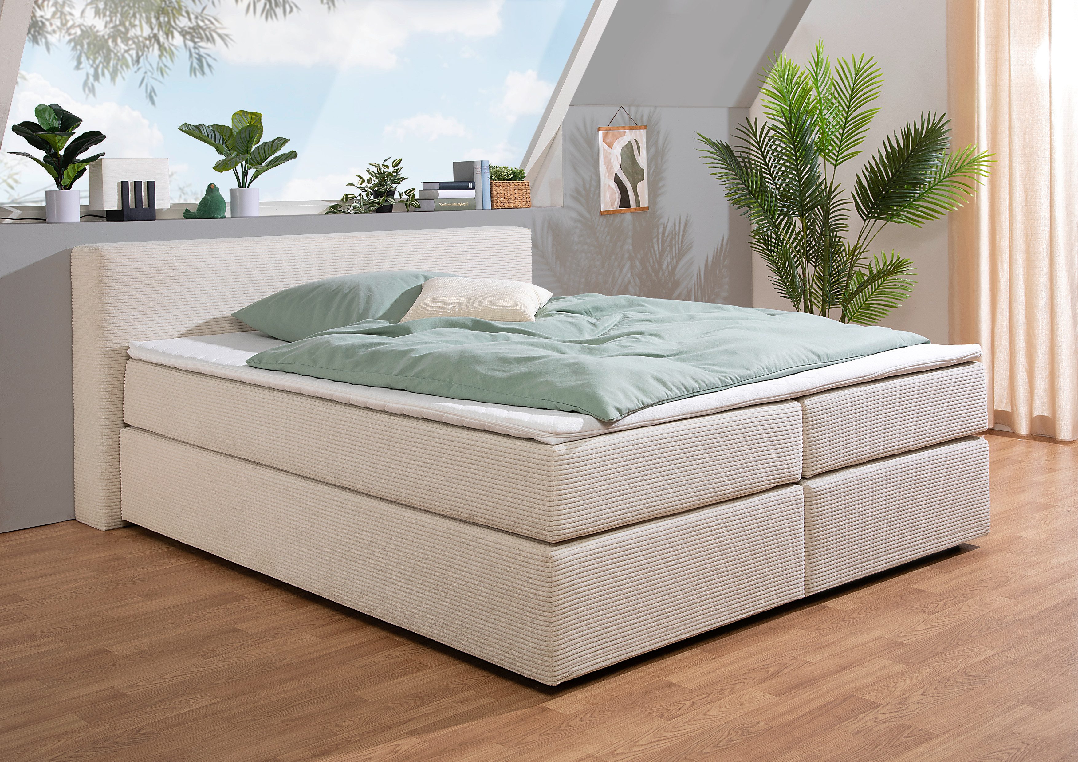andas Boxspring Åby In cord bekleding, optioneel met en zonder matras verkrijgbaar