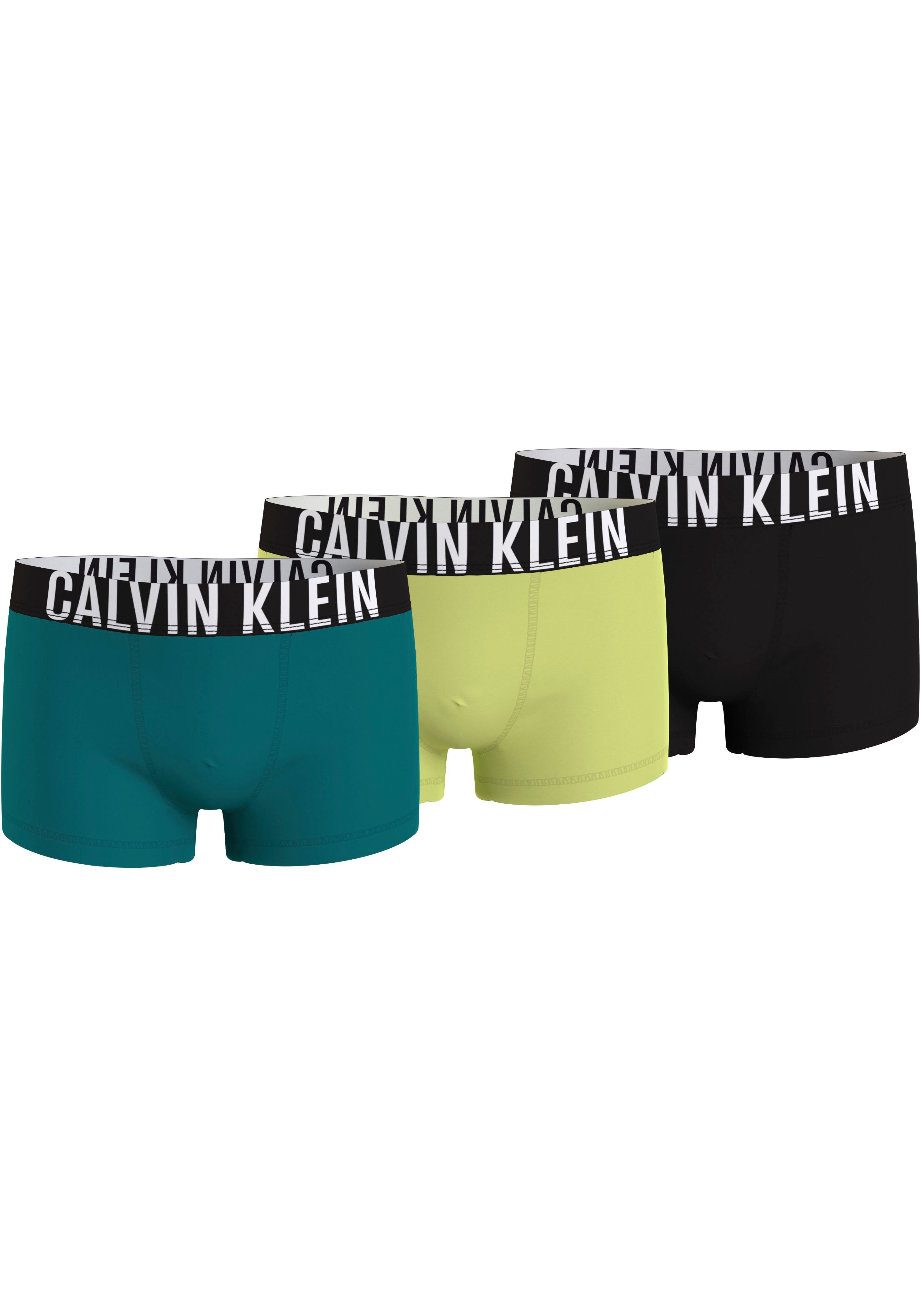 Calvin Klein boxershort set van 3 zwart geel blauw Jongens Biologisch katoen 128-140
