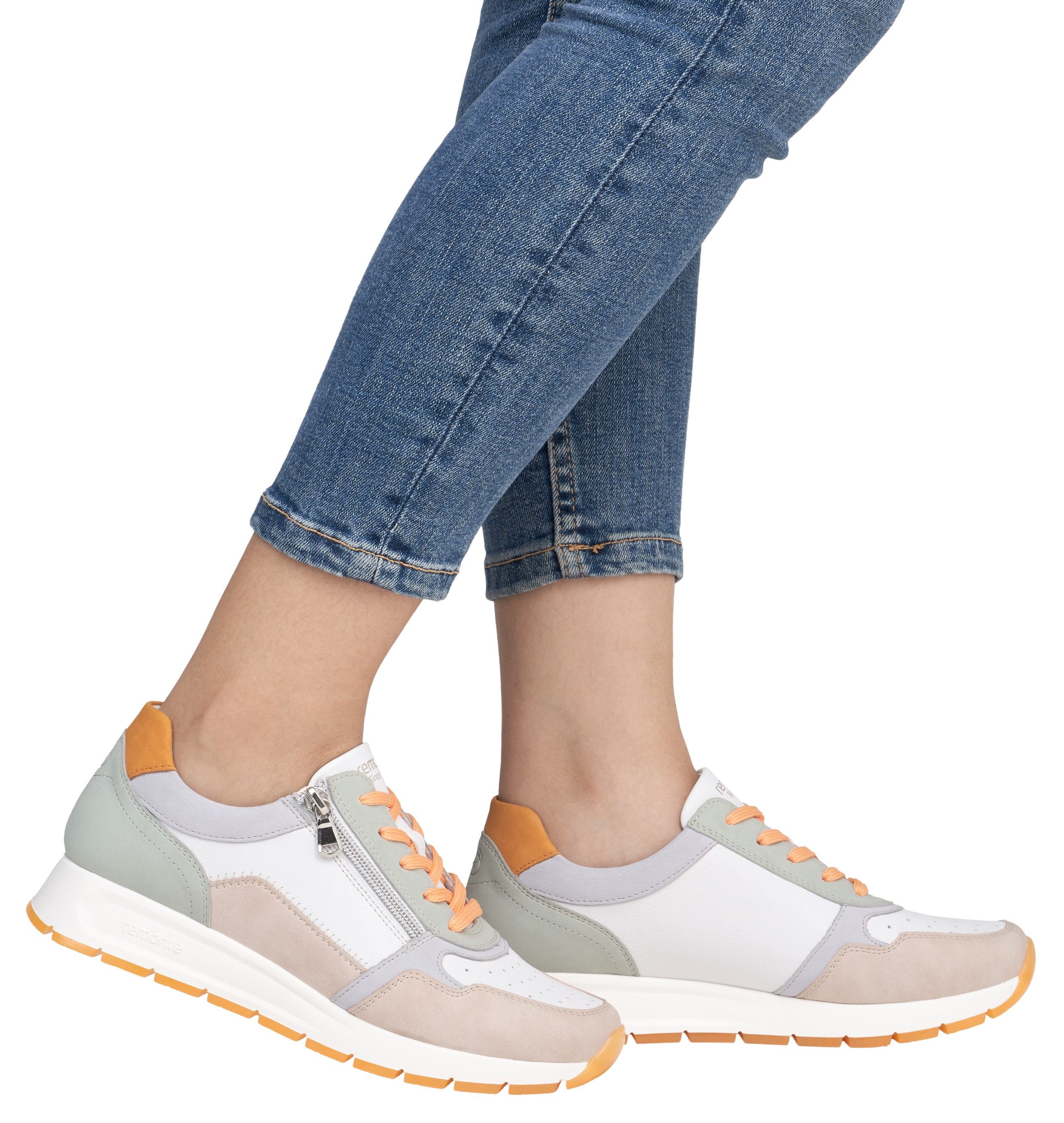 Remonte Sneakers met sleehak , vrijetijdsschoen, halfschoen, veterschoen met gepolsterde schacht