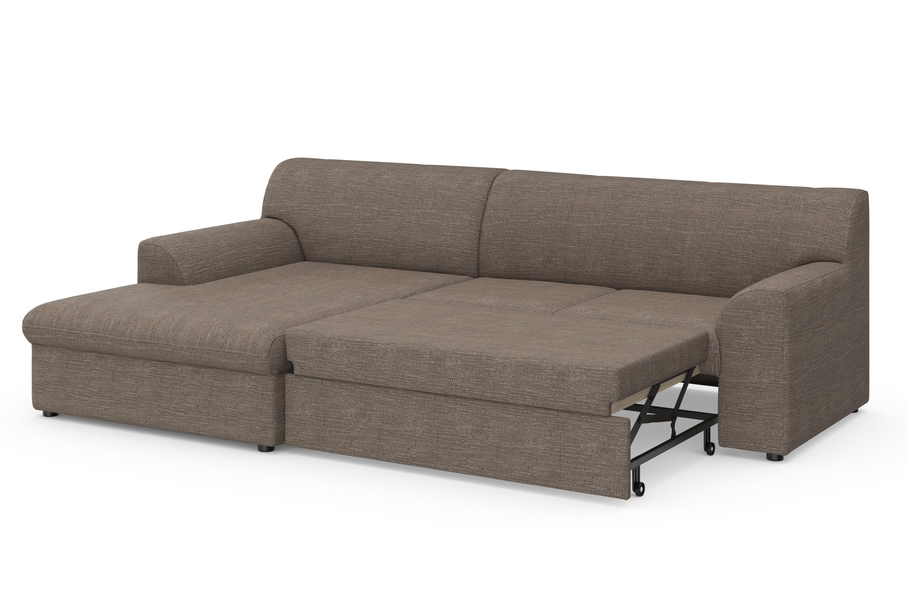 DOMO collection Hoekbank Topper, elegant en tijdloos, compacte afmetingen 245/155cm, L-vorm