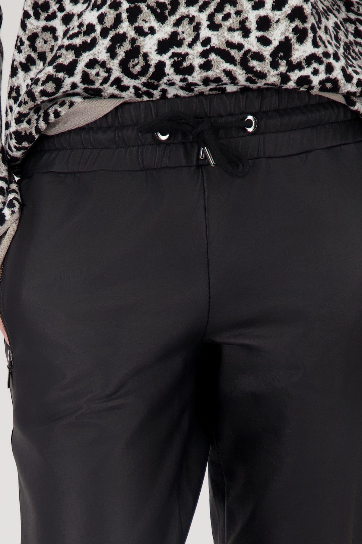 Monari Imitatieleren broek Lederlook