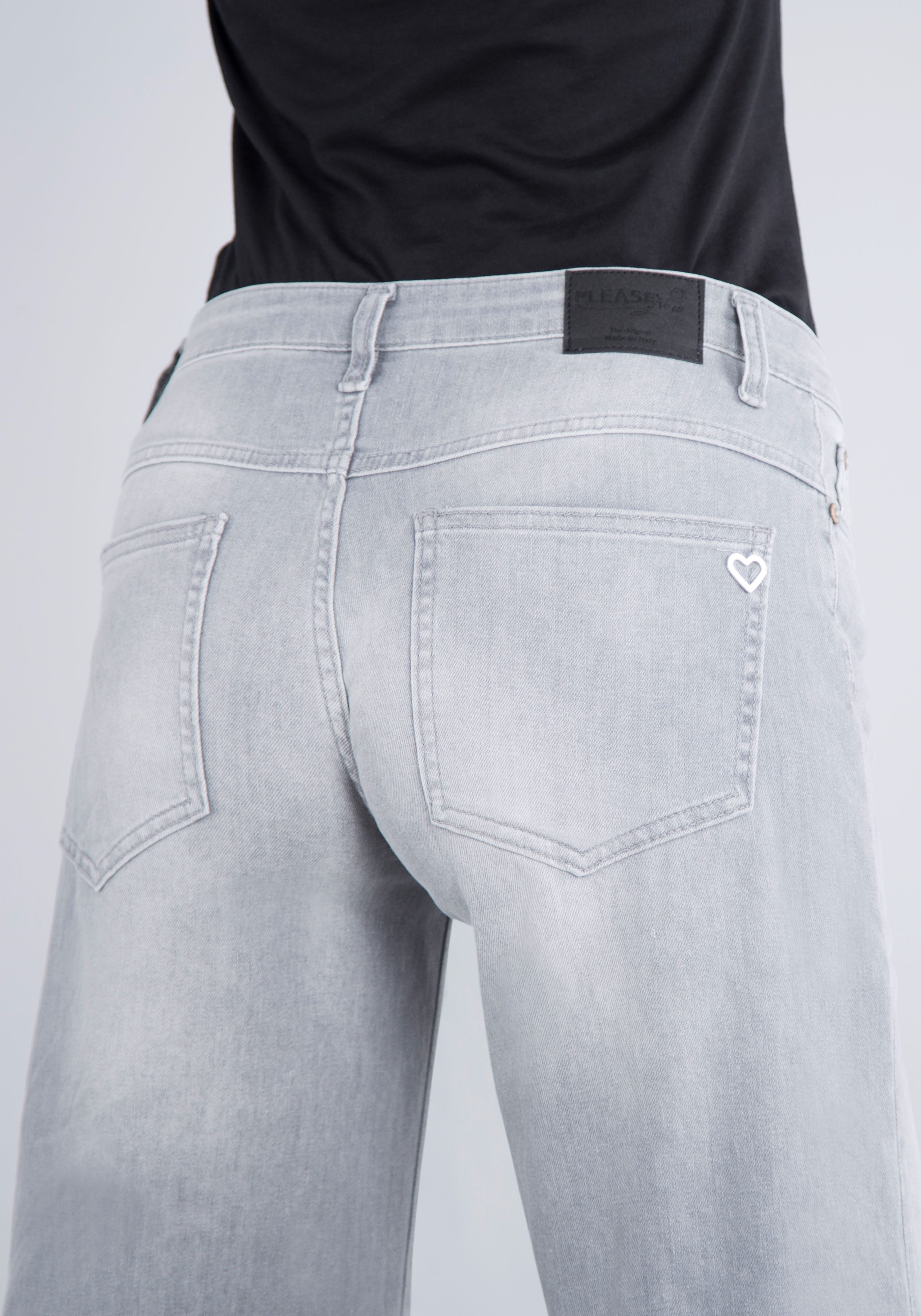 Please Jeans 5-pocket jeans met brede pijp en fade-out effecten