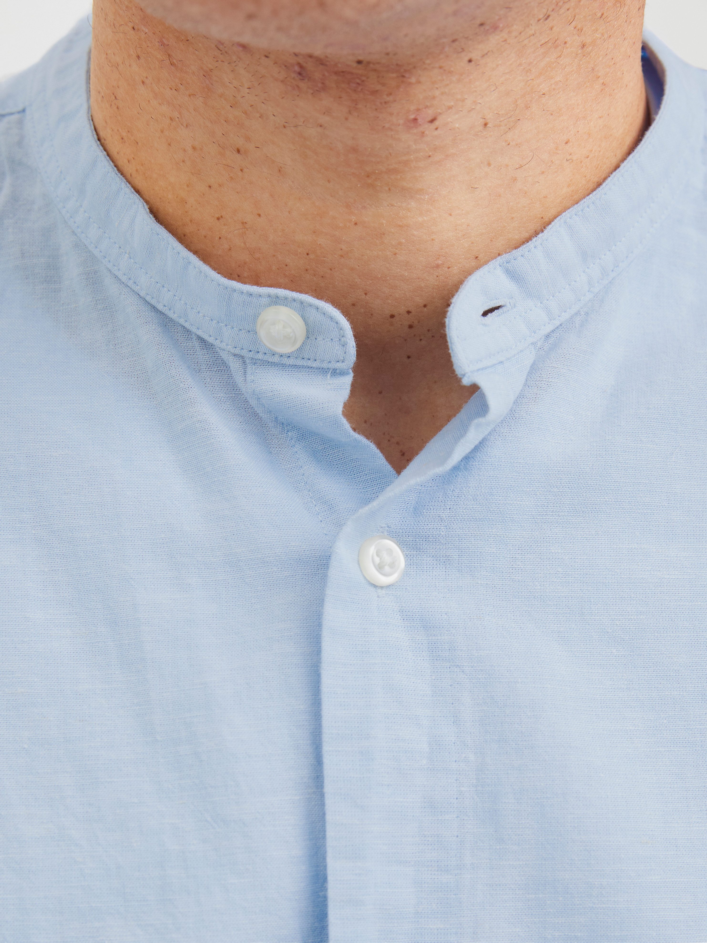 Jack & Jones PlusSize Overhemd met lange mouwen JJEBREEZE LINEN BLE BAND SHIRT LS SN PLS