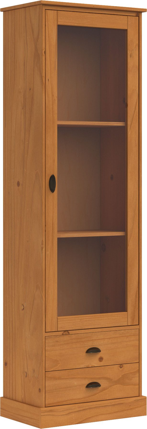 Home affaire Vitrinekast Schröder met 1 schuifdeur, 2 lades, van massief grenenhout, breedte 55cm