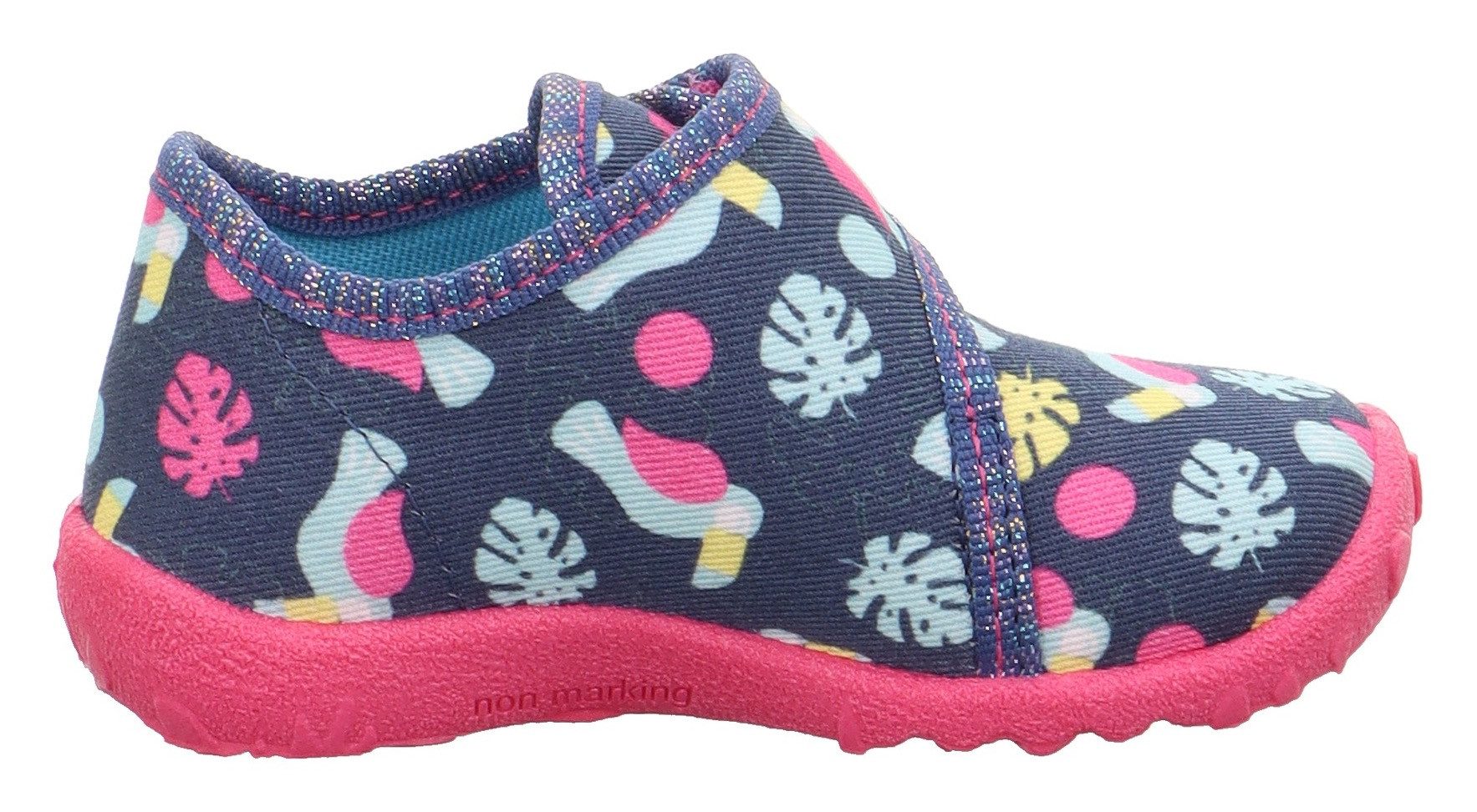 Superfit Pantoffels SPOTTY WMS: middel Kinderschoen met kleurrijk patroon, maat sjabloon om te downloaden