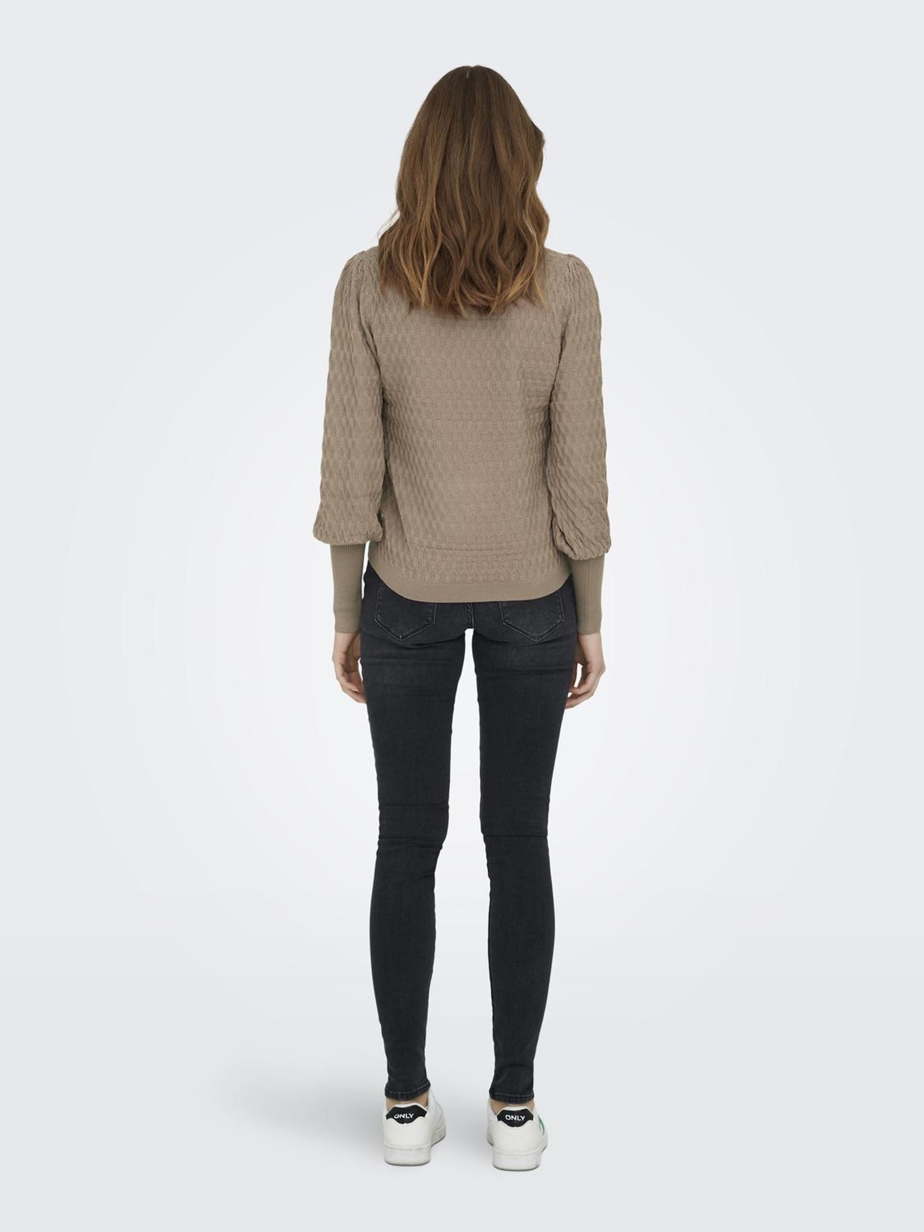 Only Trui met ronde hals ONLFAYE LIFE L/S PULLOVER KNT NOOS