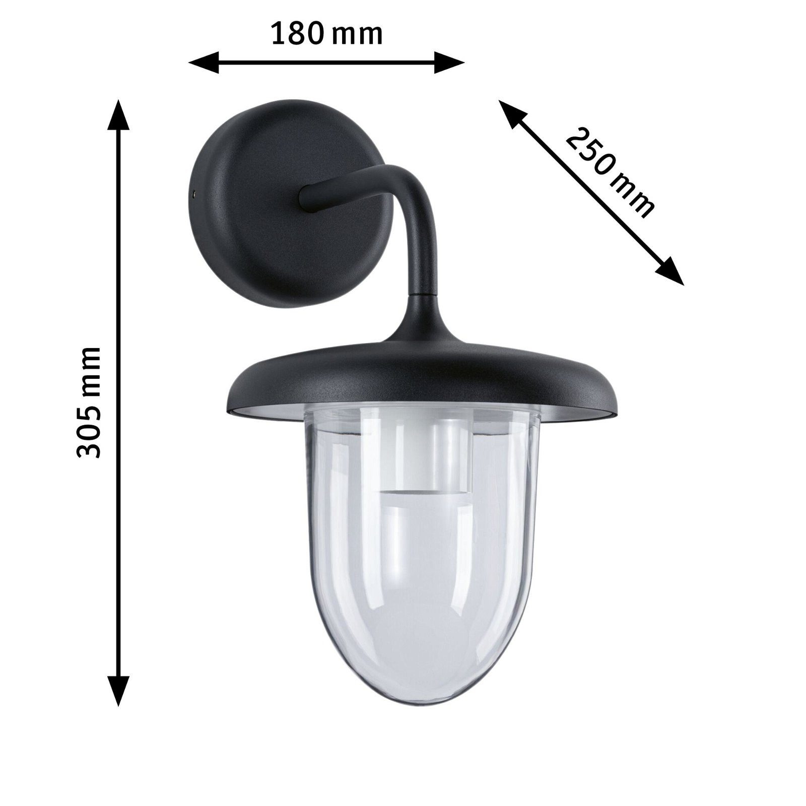 Paulmann Led-wandlamp voor buiten Vintario IP44 rond 180x250mm max. 20W 230V Antraciet Aluminium (1 stuk)