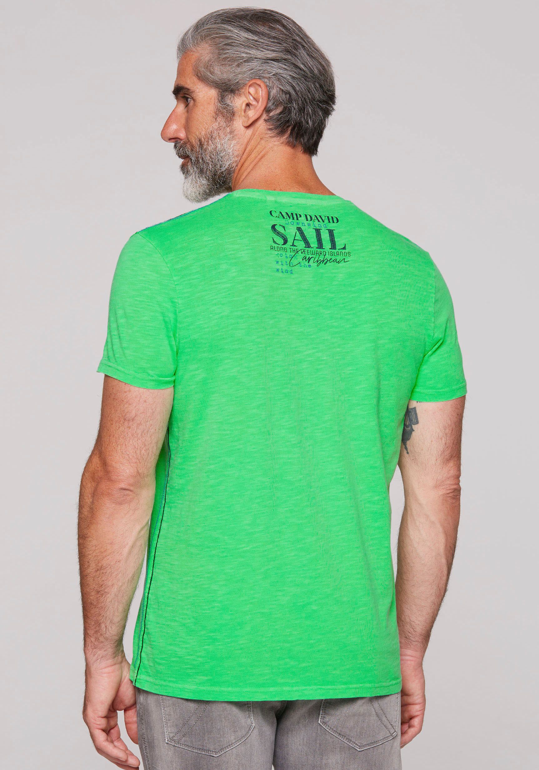 CAMP DAVID T-shirt met tekstprints