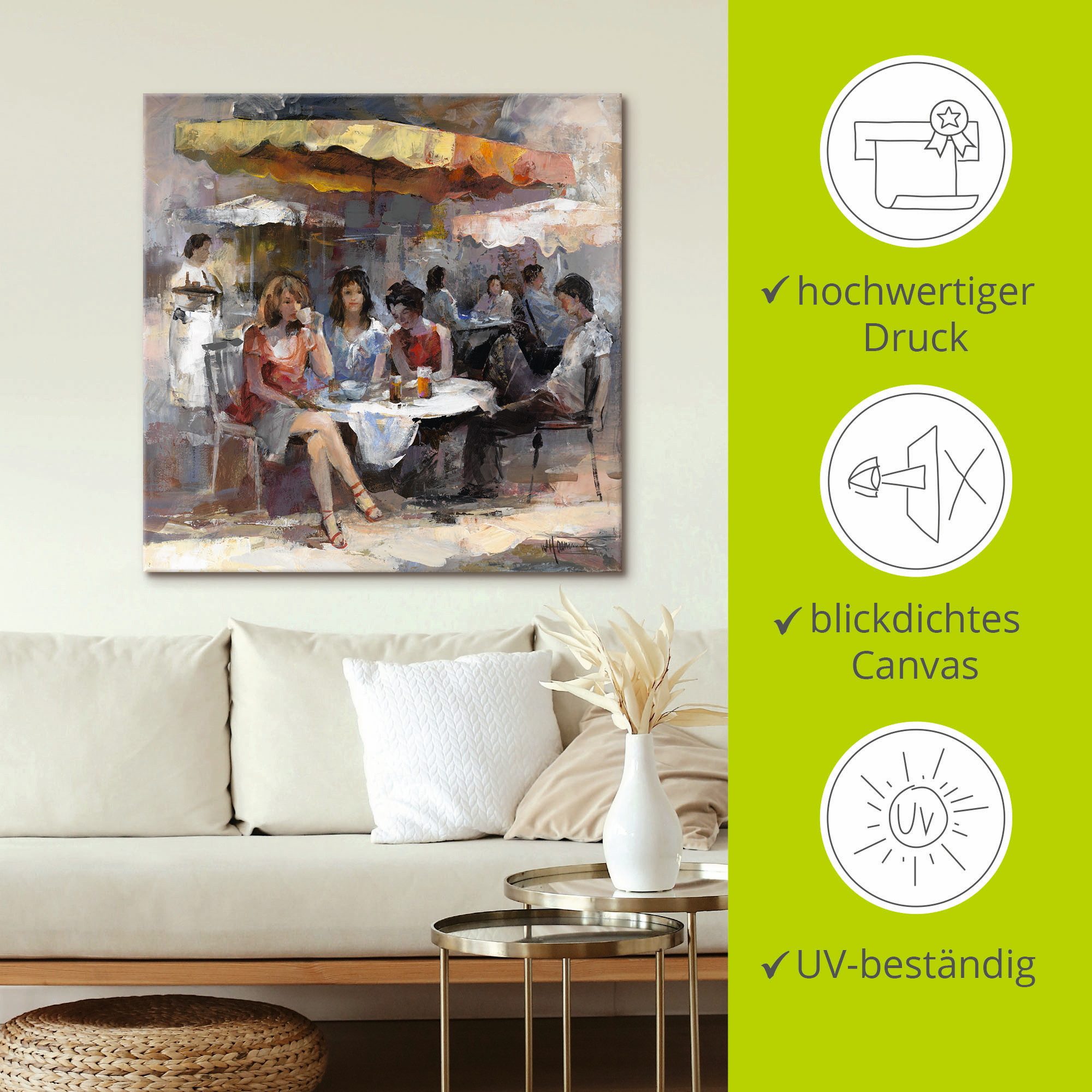 Artland Artprint Dames in café II als artprint op linnen, muursticker in verschillende maten