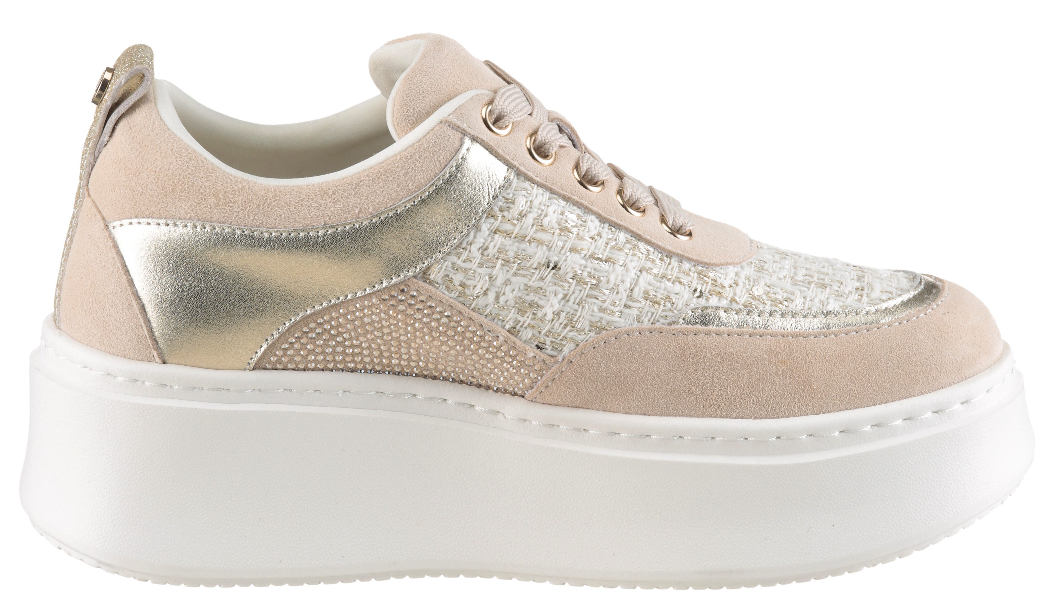 Marc Cain Sneakers Sports Dodgy Dogs Sleehak sneaker, sneaker, veterschoen in retro look