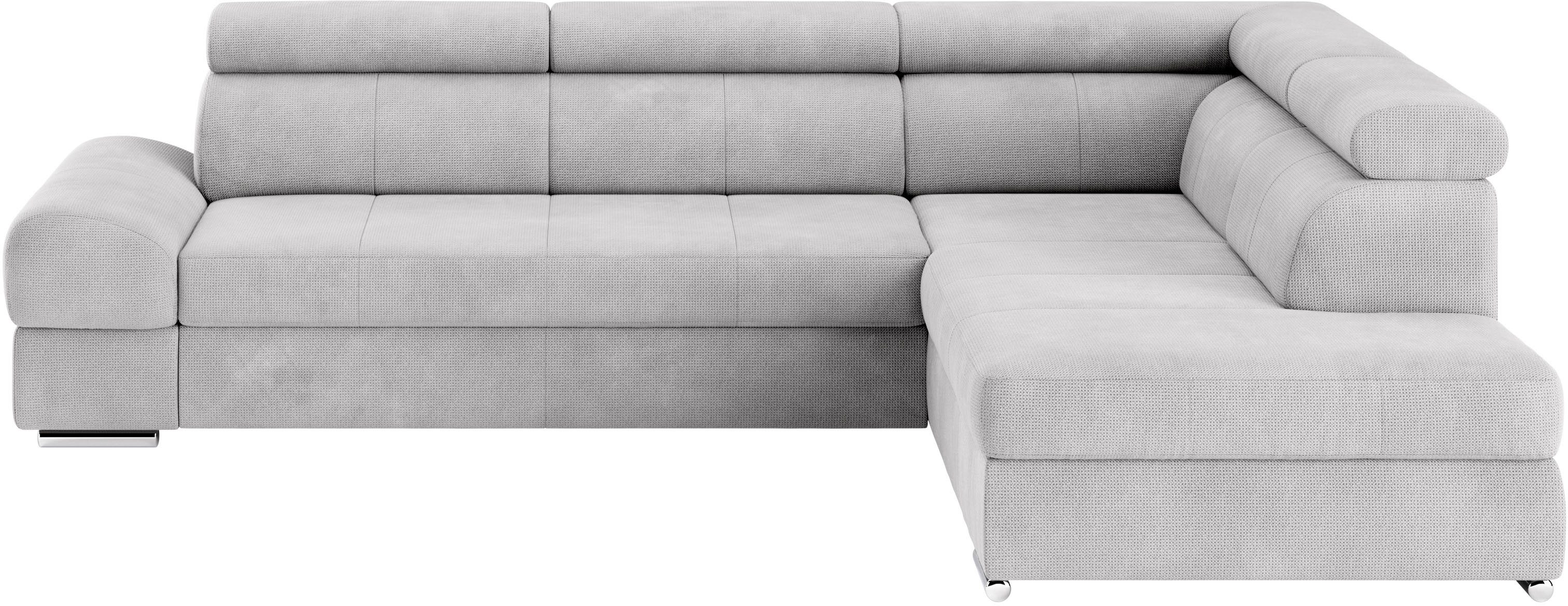sit&more Hoekbank Broadway L-vorm met verstelbare hoofdsteunen, naar keuze met slaapfunctie