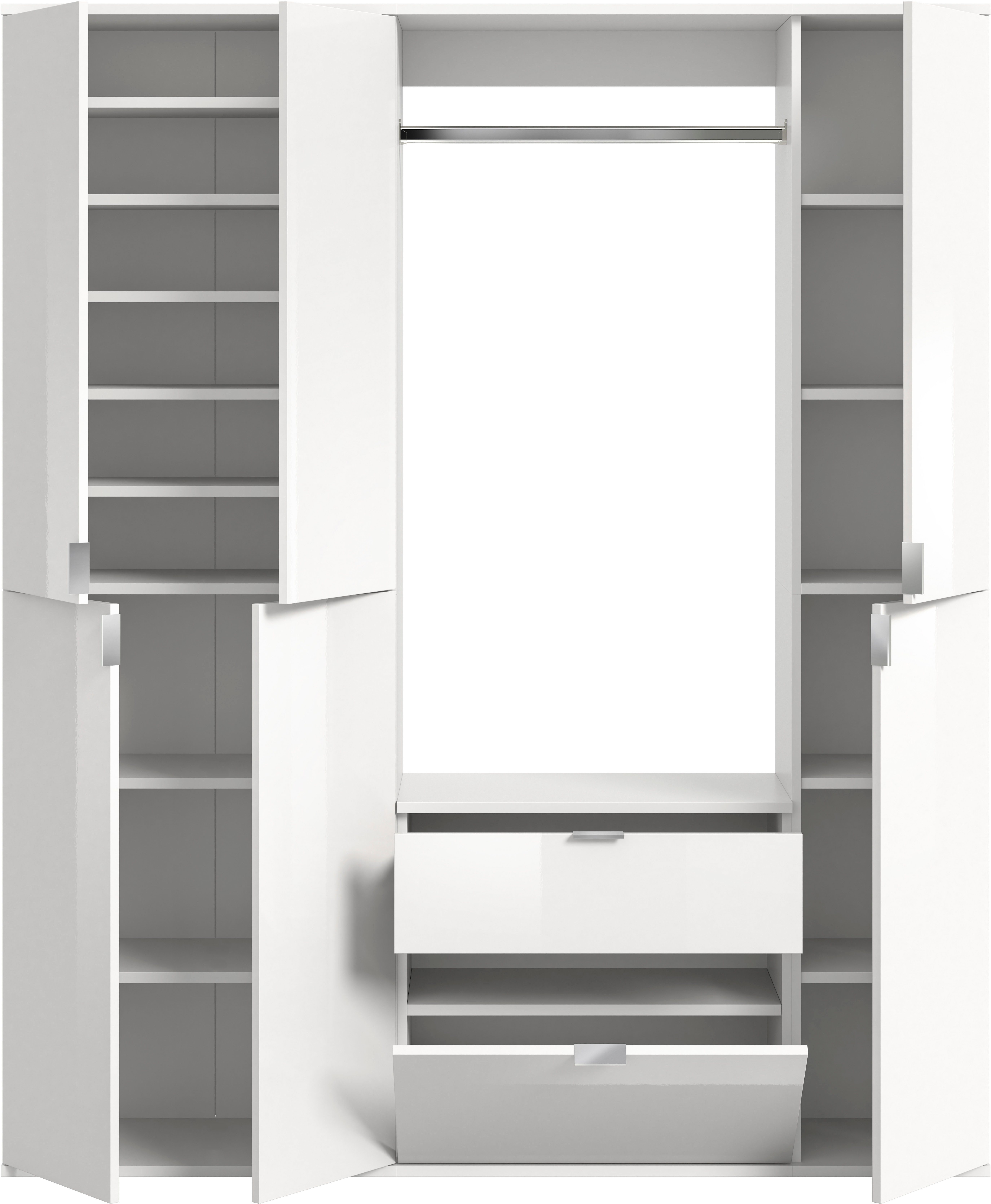 INOSIGN Halmeubelset Trondheim, Breedte 152 cm, 5-delig, bestaande uit: 2x garderobekast, 1 commode, 1 kledingstang, 1 legplank (set, 4-delig)