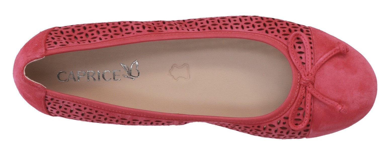 Caprice Ballerina's , blokhak, business schoen, comfortabele schoen met subtiele sierstrik