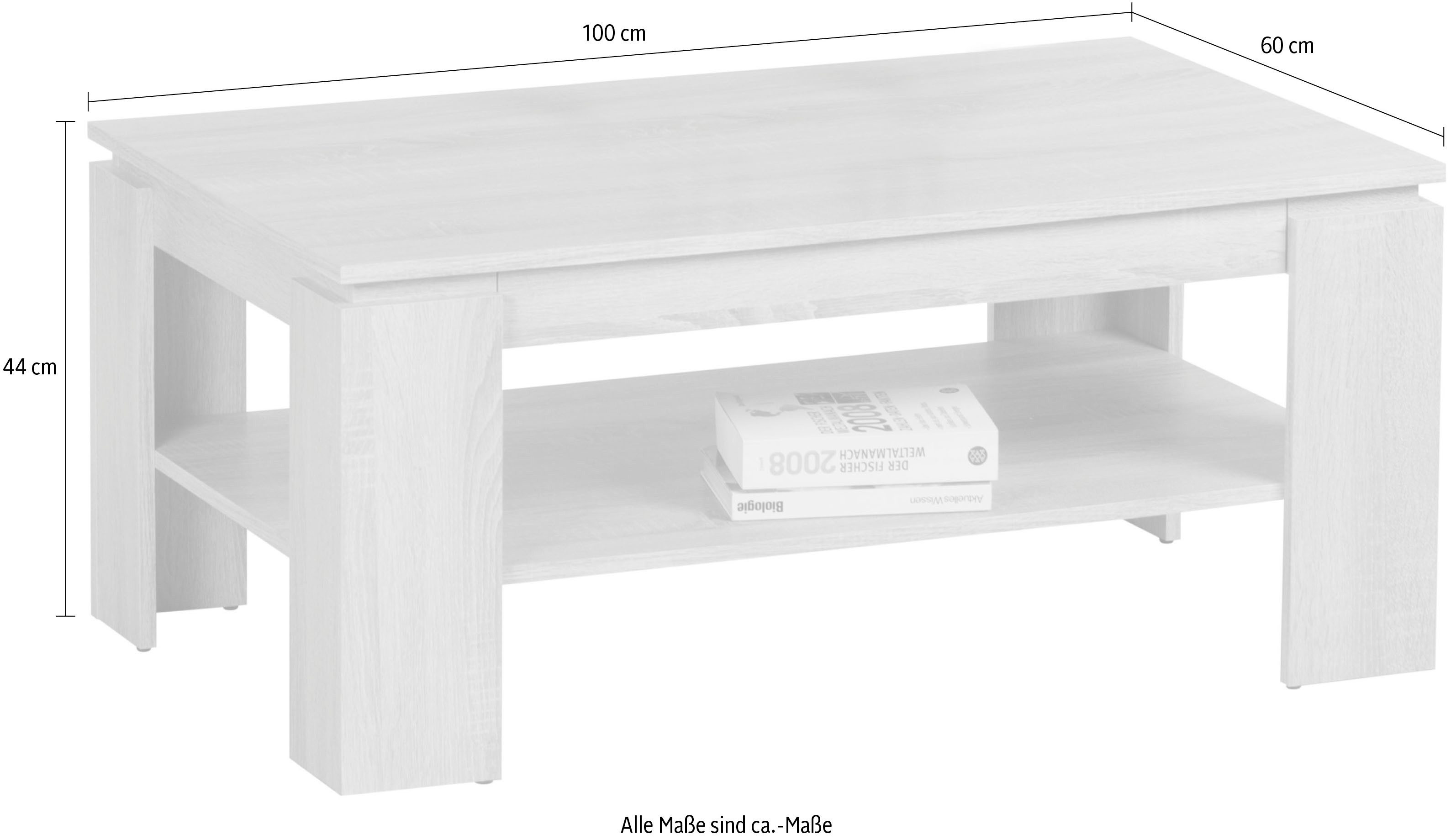 Stolkom Salontafel Harrison met lade, tafel in old style decor, BxHxD 100x44x60 cm