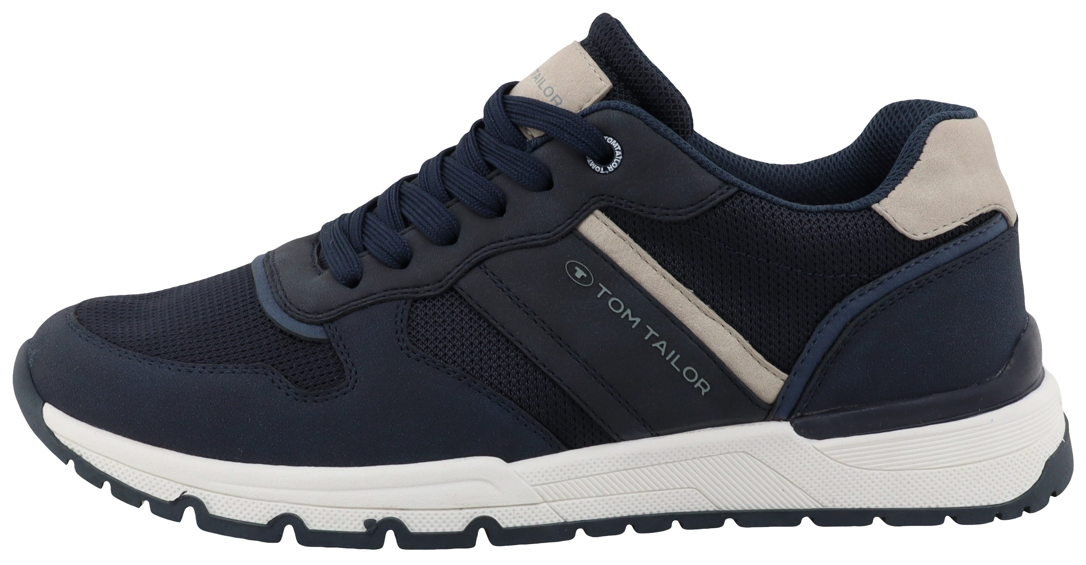 Tom Tailor Sneakers vrijetijdsschoen, lage schoen, veterschoen met contrast bies