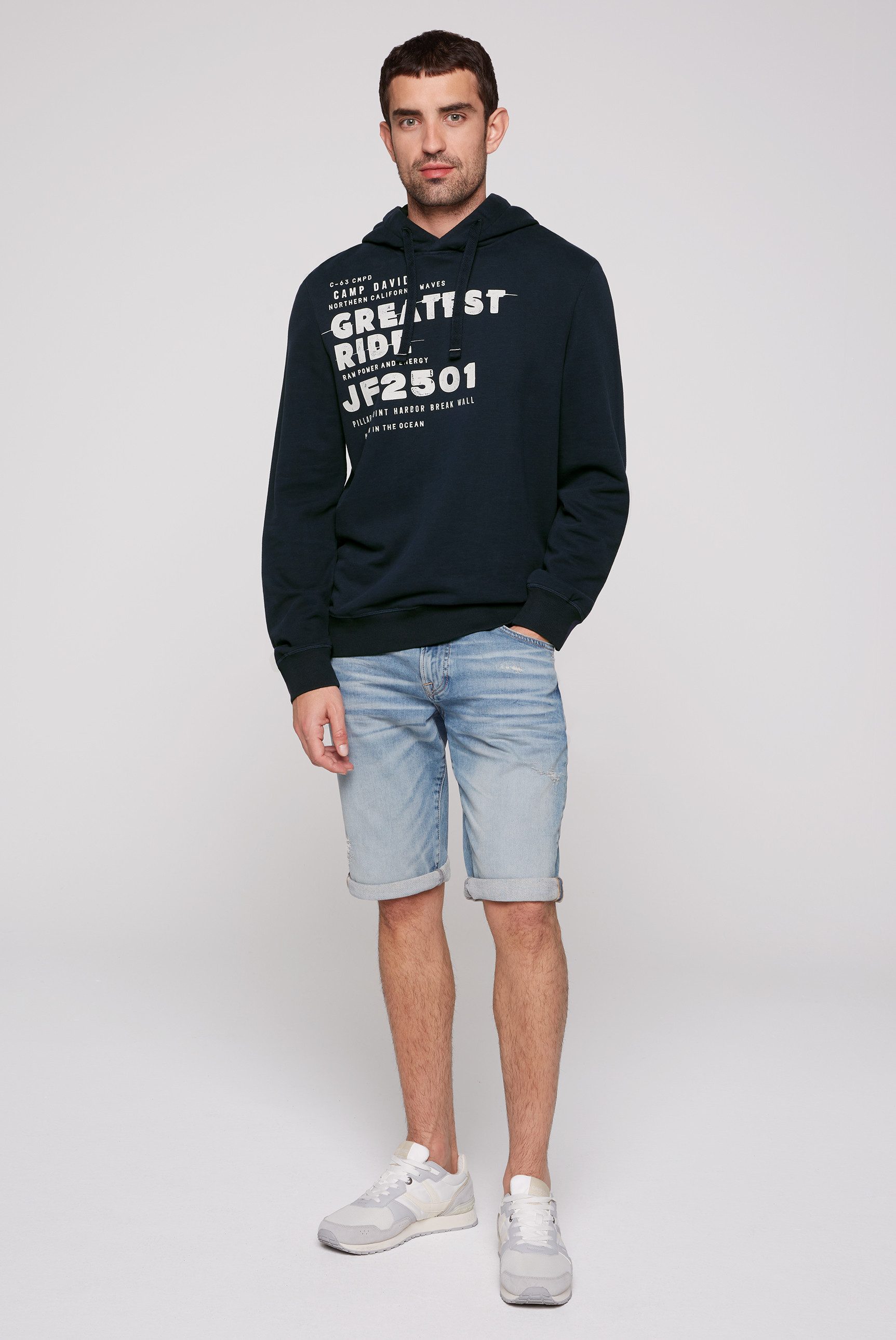 CAMP DAVID Hoodie met contrasterende print