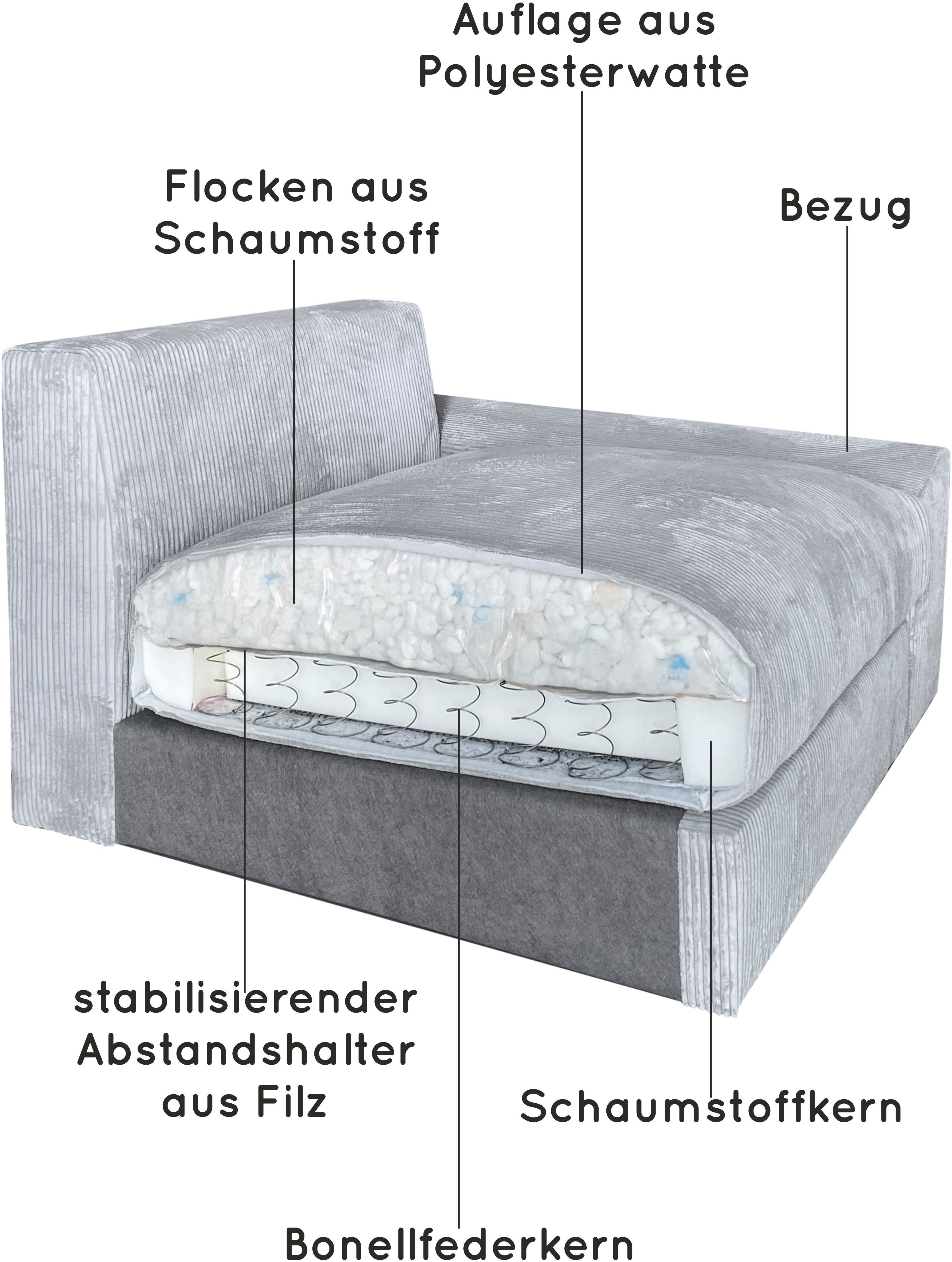 Home affaire Hocker Soft&Cosy XL van ribfluweel
