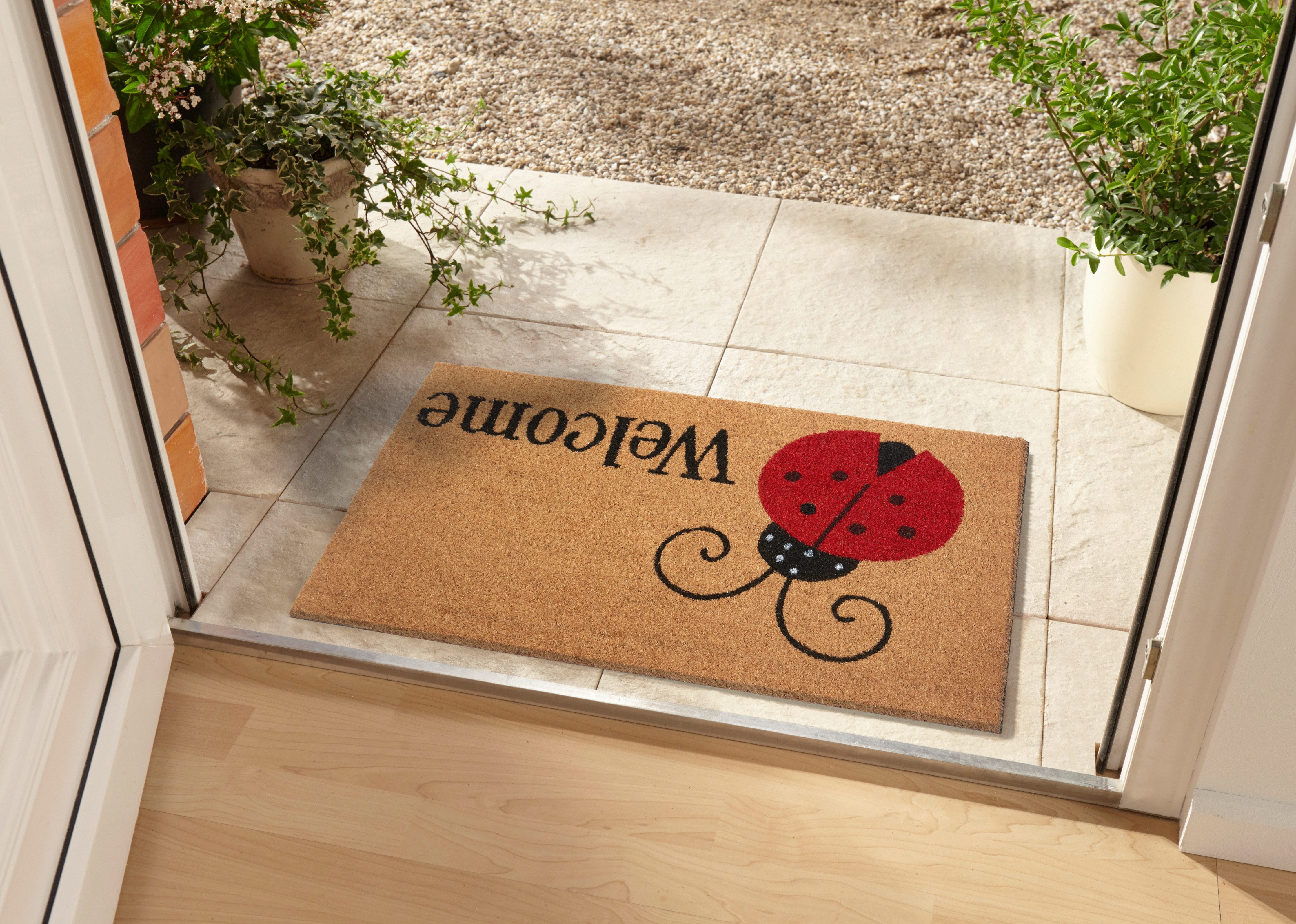 HANSE Home Mat Lady Beetle, deurmat Kokos, vuilopvangmat, outdoor, antislip, binnen, kokosmat, gang