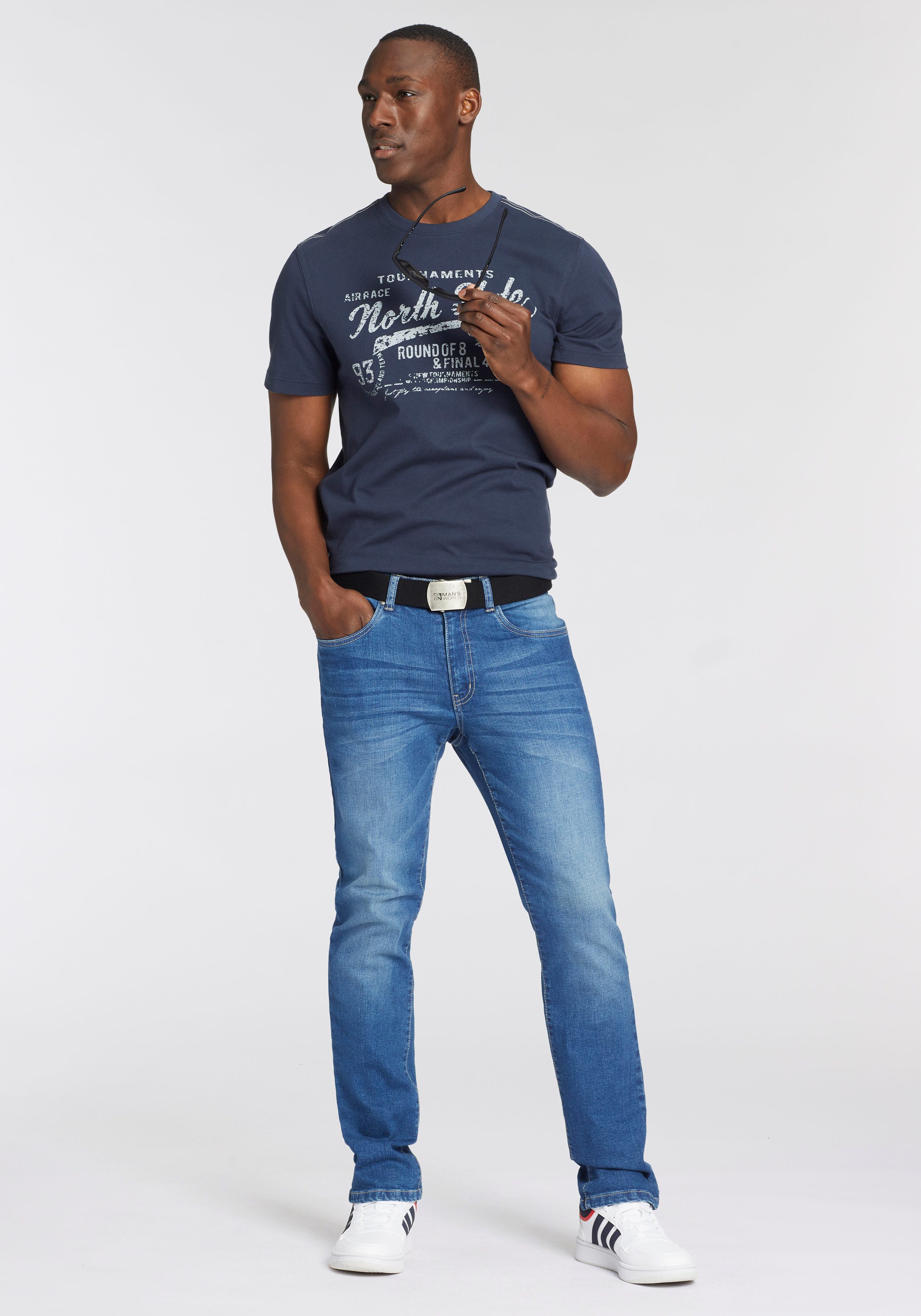 Man's World T-shirt Korte mouwen, bedrukt, ronde hals, van single jersey