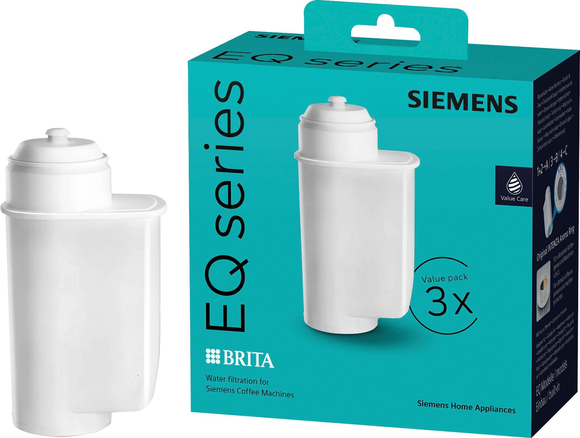 SIEMENS Waterfilter BRITA Intenza TZ70033A, 3 stuks, vermindert het kalkgehalte van het water