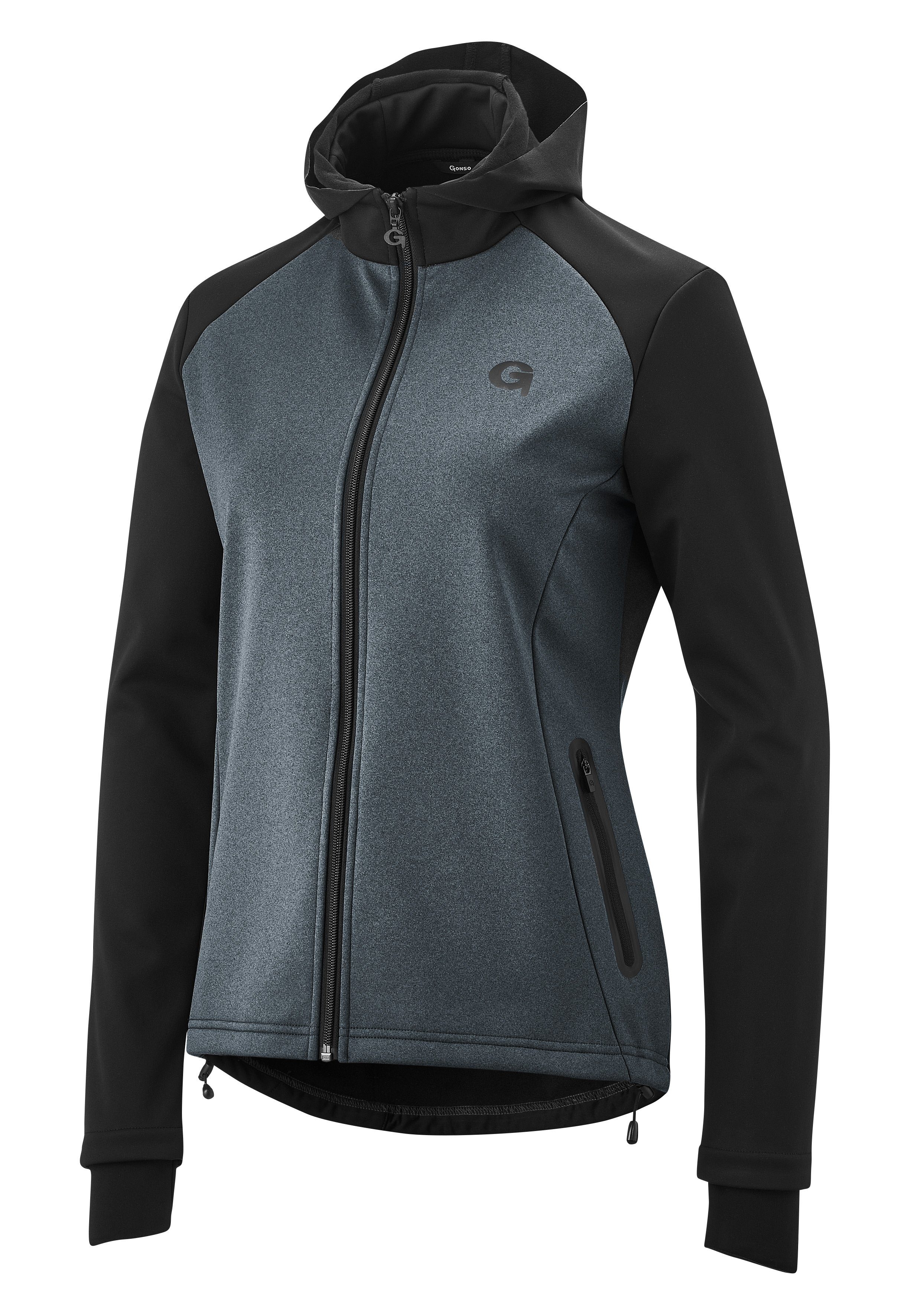 Gonso Fietsshirt Taravo Dames softshell hoodie, windjack, winddicht en ademend