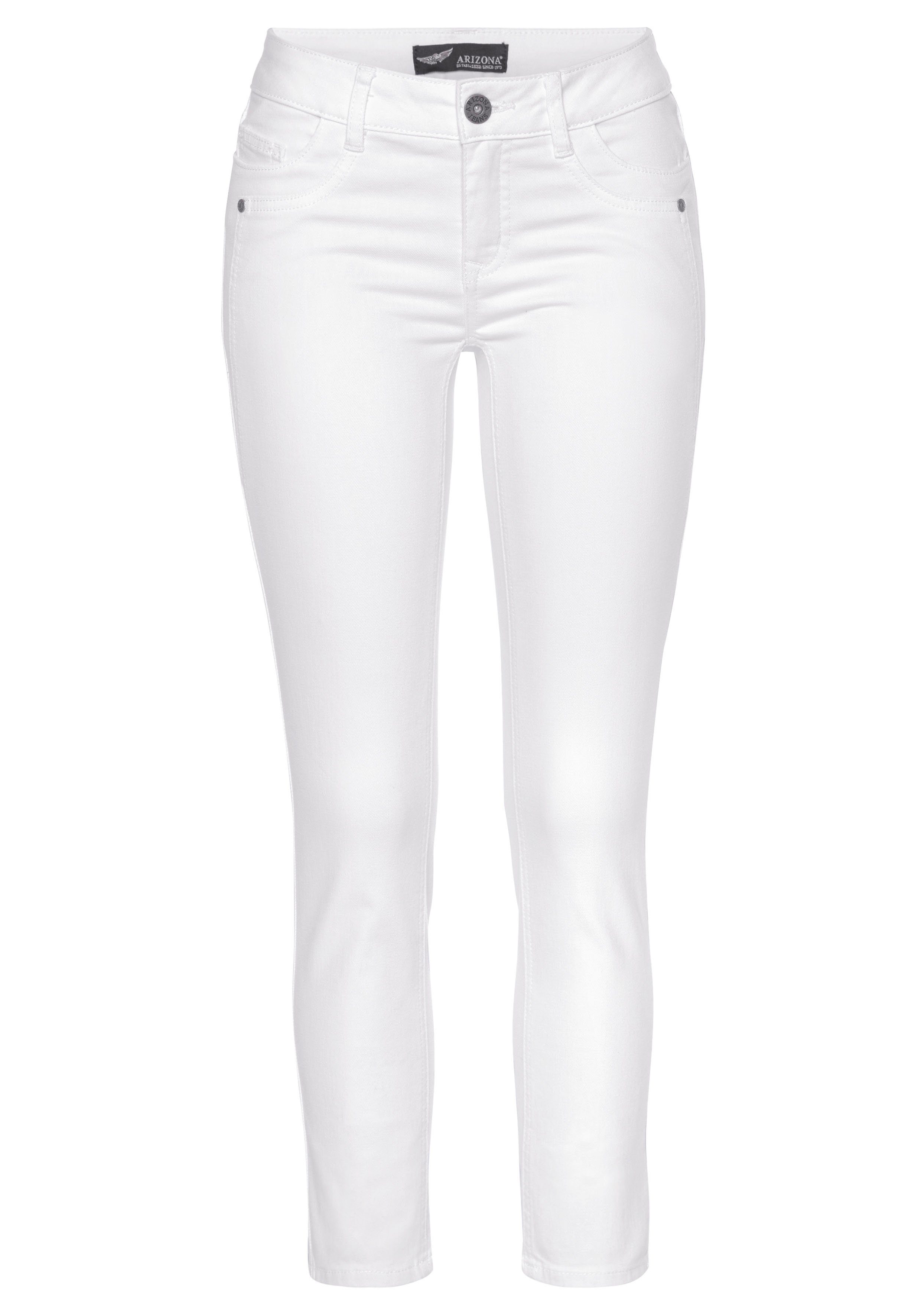 Arizona 7/8 jeans Met geren extra-strakke snit, used-look-wassing, lage taille