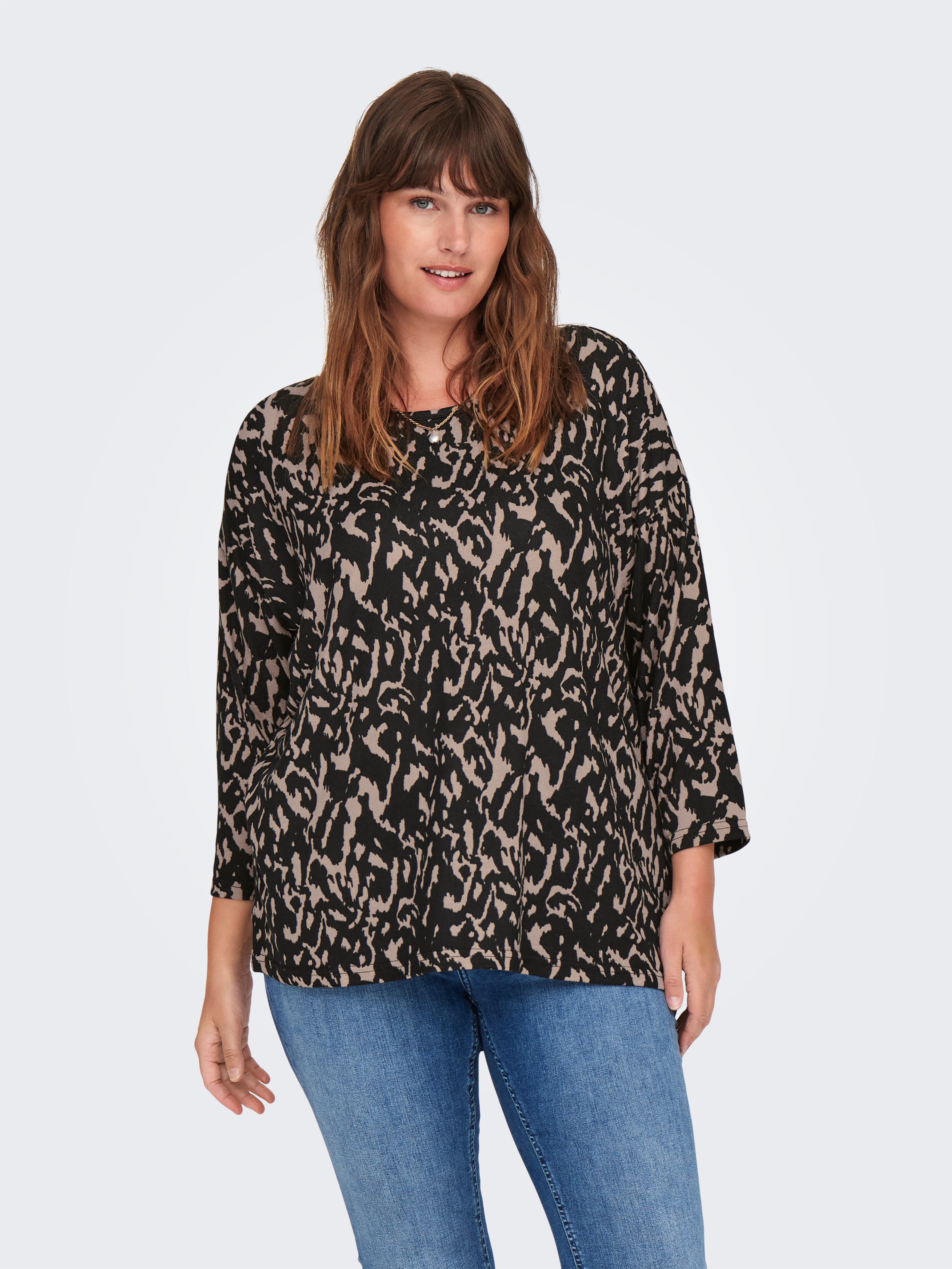 ONLY CARMAKOMA Shirt met 3 4-mouwen CARALBA 3 4 TOP NOOS