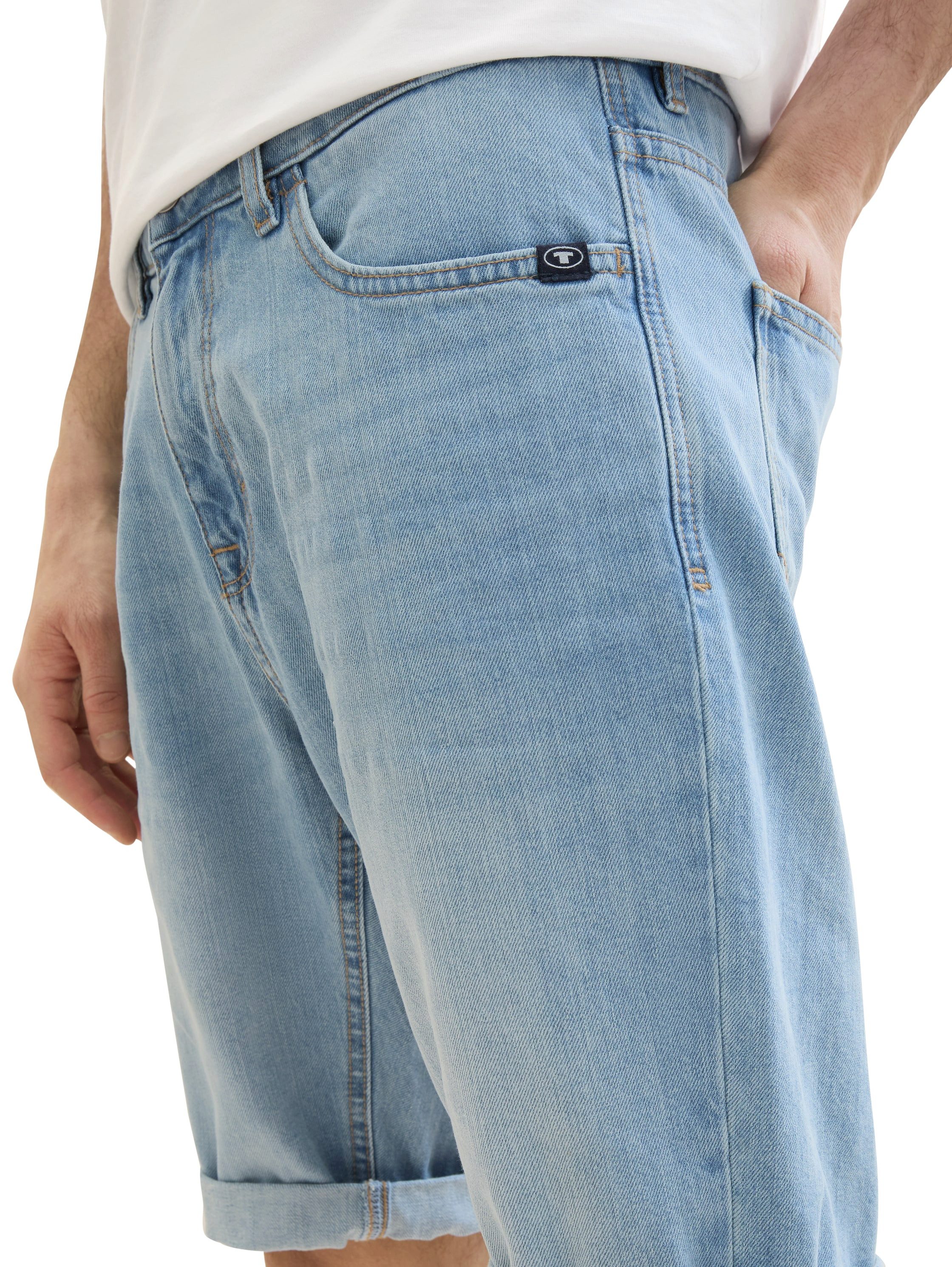 Tom Tailor Jeansbermuda Josh met merklabel